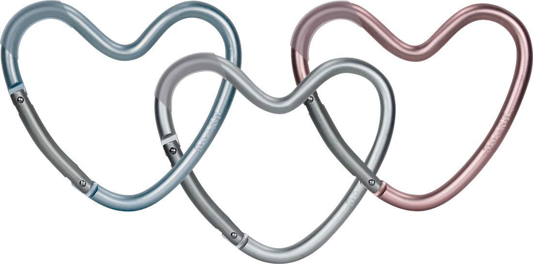 Dooky Universal Hook Herz Kinderwagenhaken Silber Alu