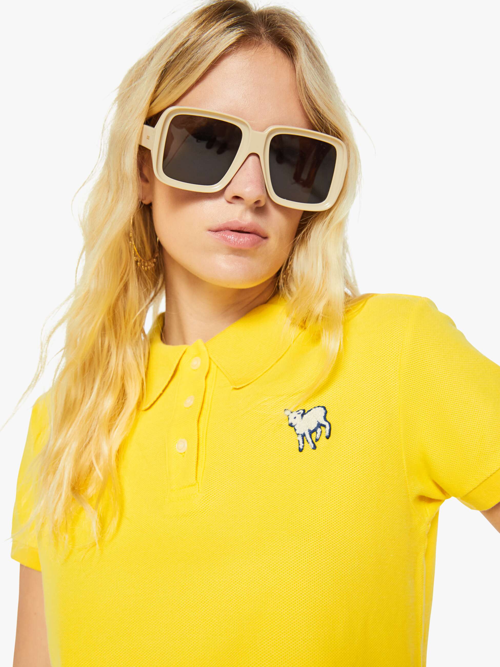 Mother The Split Match Polo Buttercup Baumwolle Stick