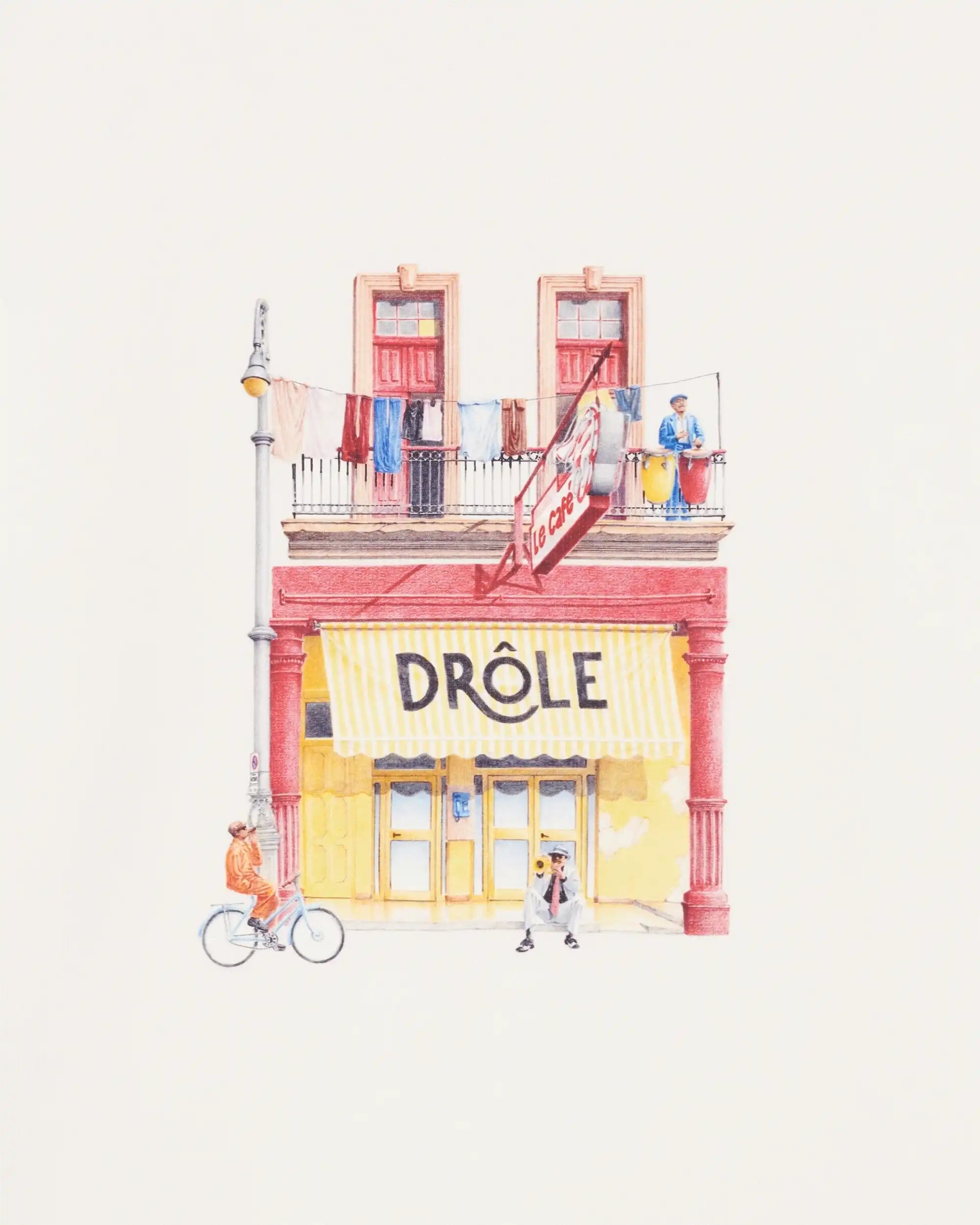 Drôle De Monsieur Café Sweatshirt Off-White Baumwolle