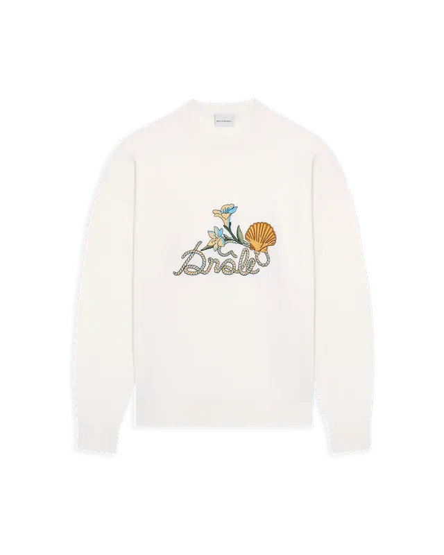 Drôle De Monsieur Maille Drôle Shell Strickpullover Off-White Merinowolle