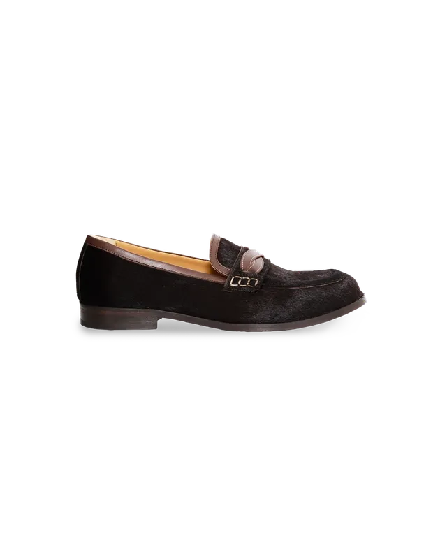 Drôle De Monsieur Mocassin Tresse Loafer Dunkelbraun Leder