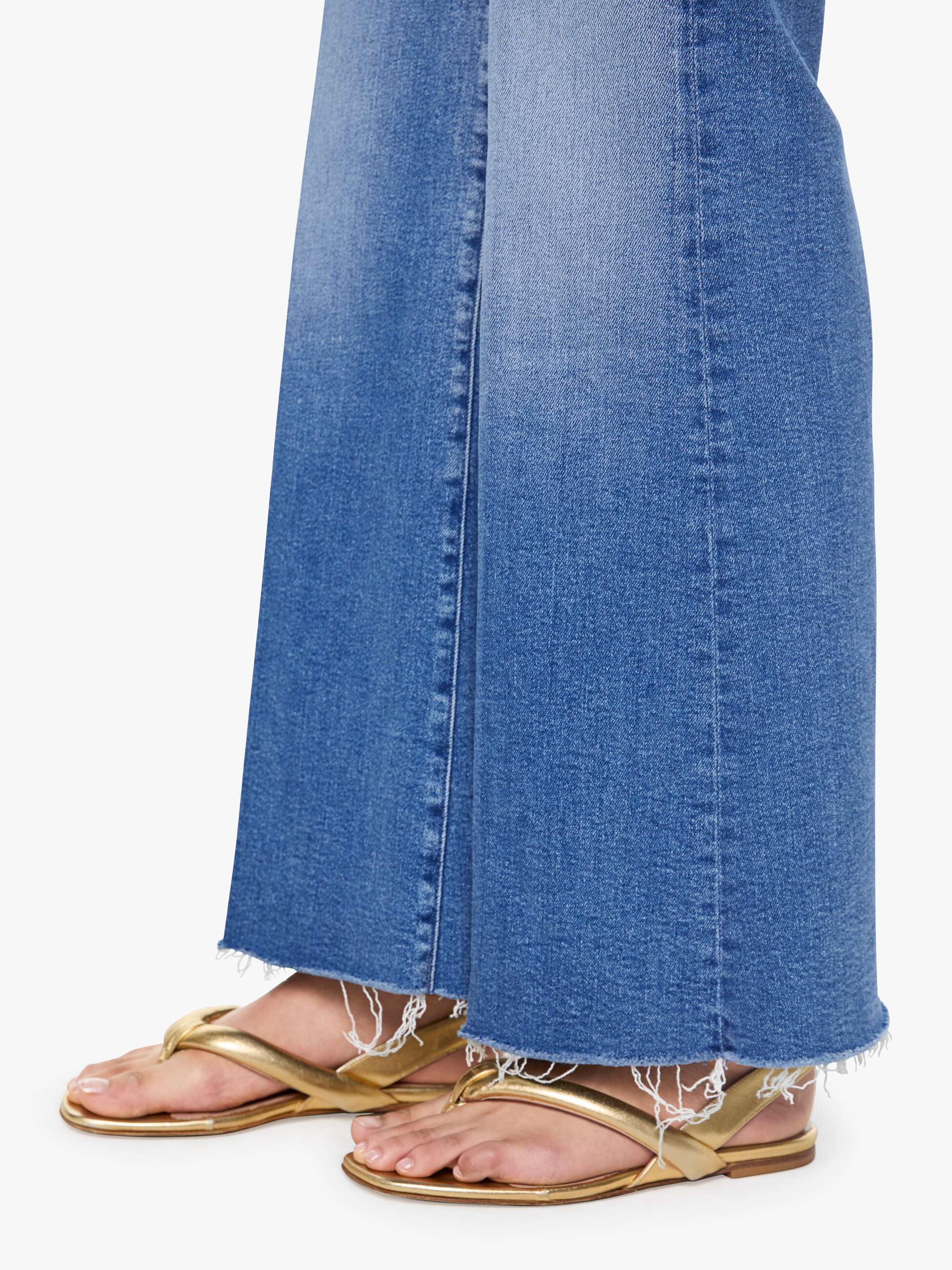 Mother The Roller Fray Fan Favorite Jeans Mittelblau Stretch