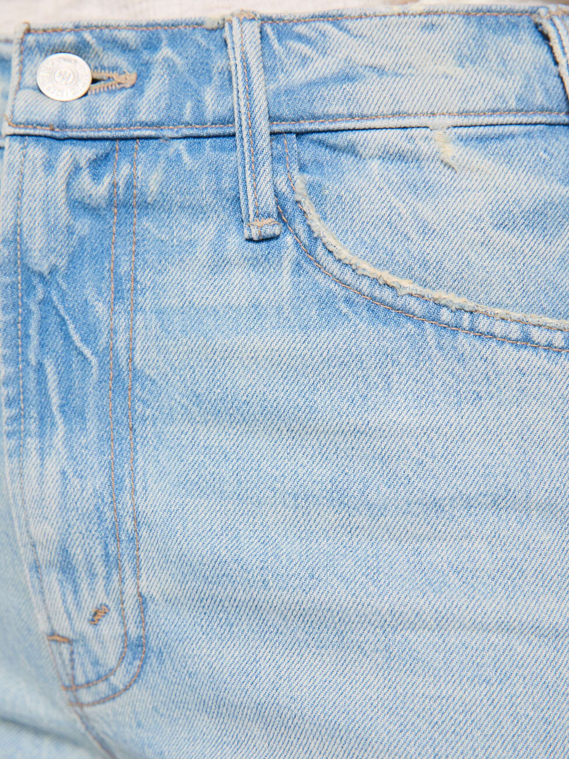 Mother The Hustler Flood Fray Jeans Out Of This World hellblau