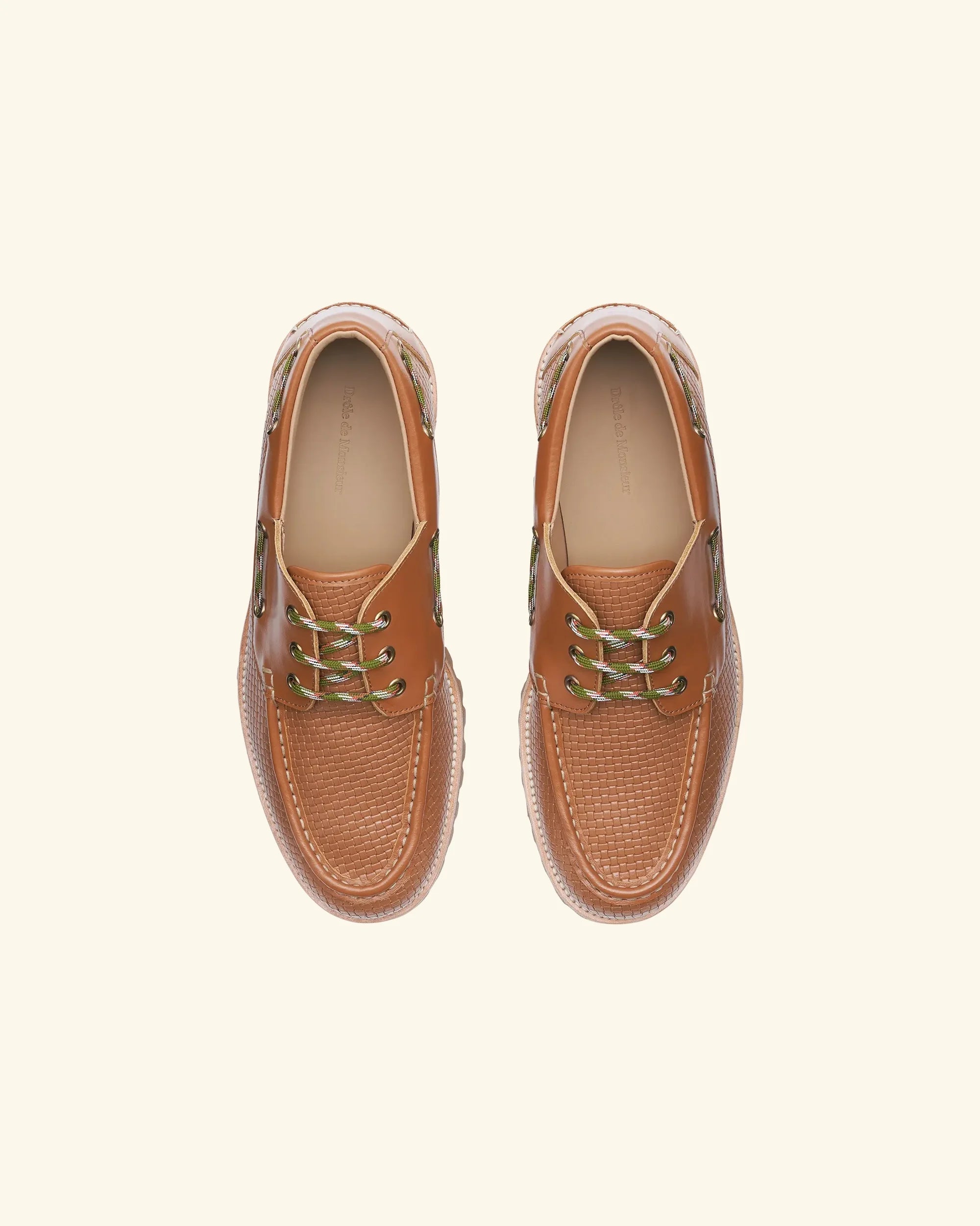 Drôle De Monsieur La Chaussure Bateau Bootsschuh cognac Leder