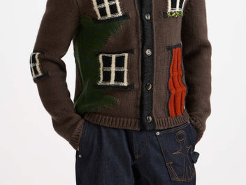 J.W.Anderson House Polo Jumper Strickpullover Beige Melange