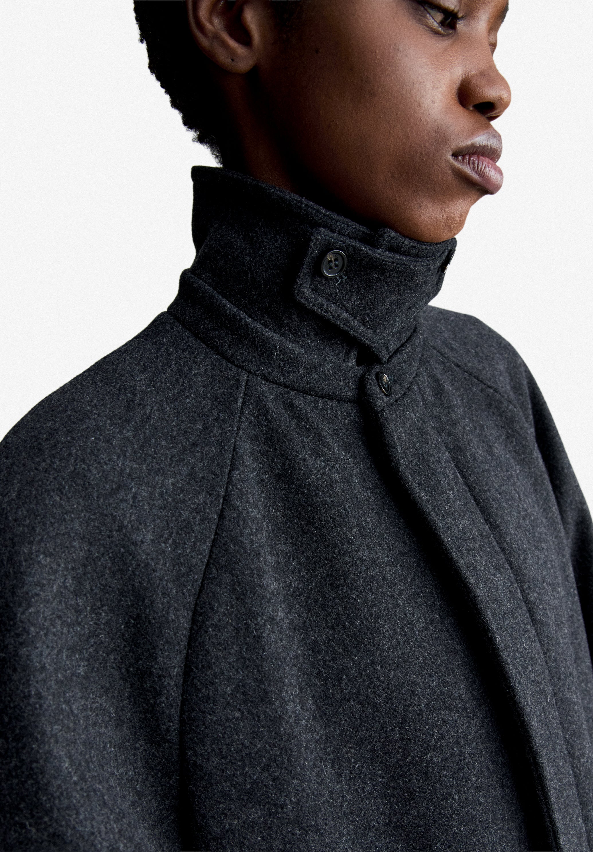 A.P.C. Mac Wollmantel anthrazit meliert Oversize Gr.34-42