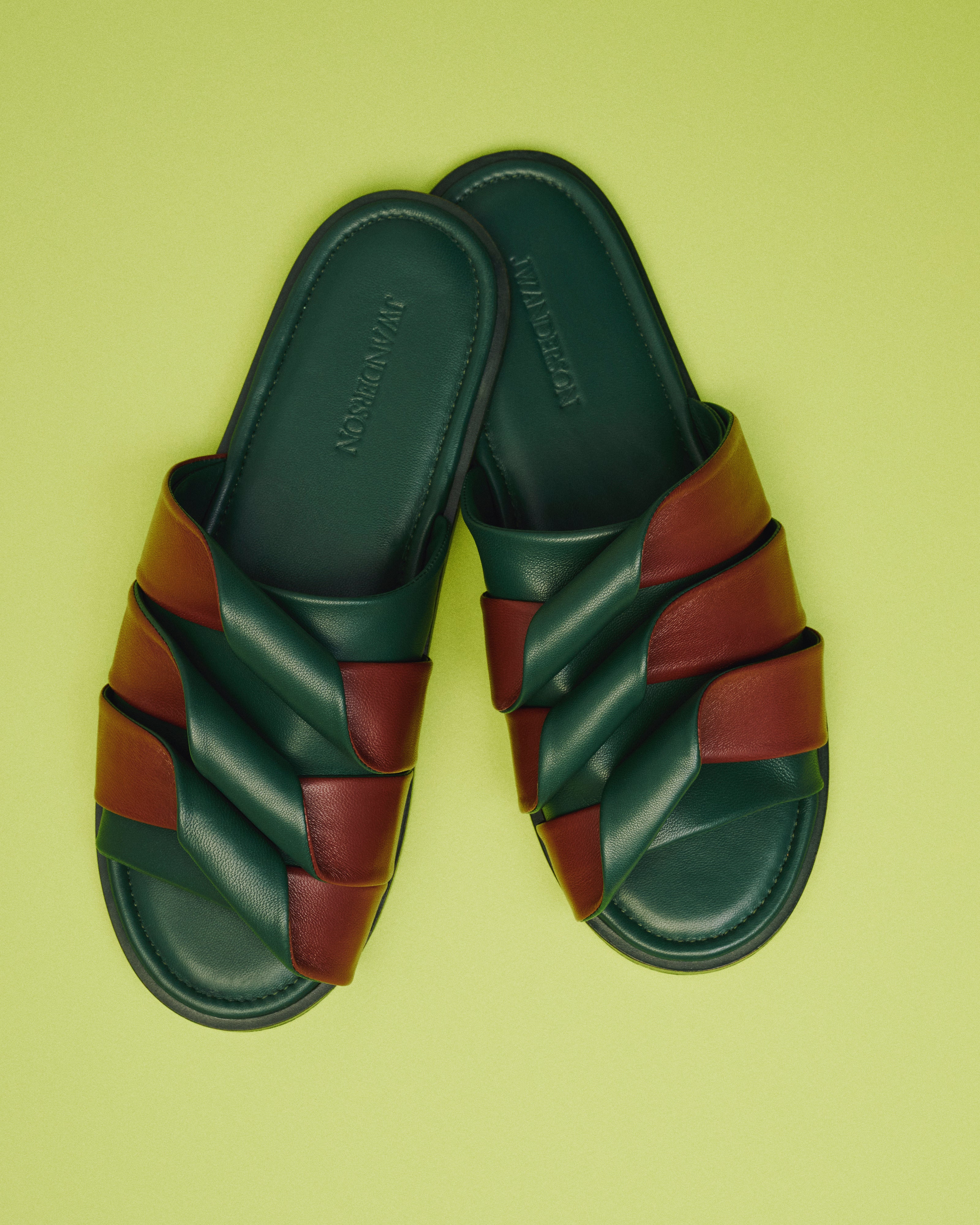 J.W.Anderson Coil Slide Ledersandalen Damen Kontrast