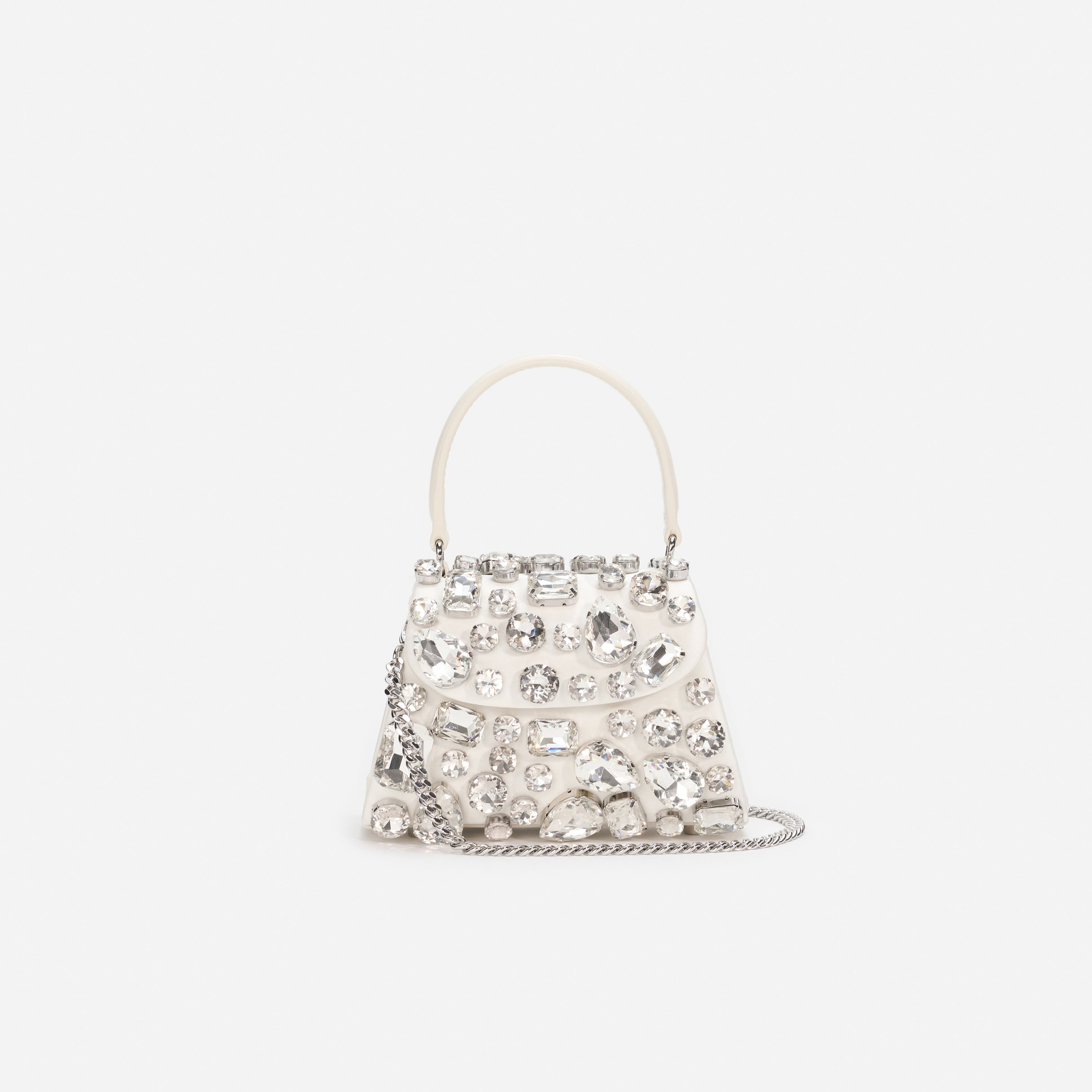 Self Portrait Cream Crystal Mini Tasche Creme