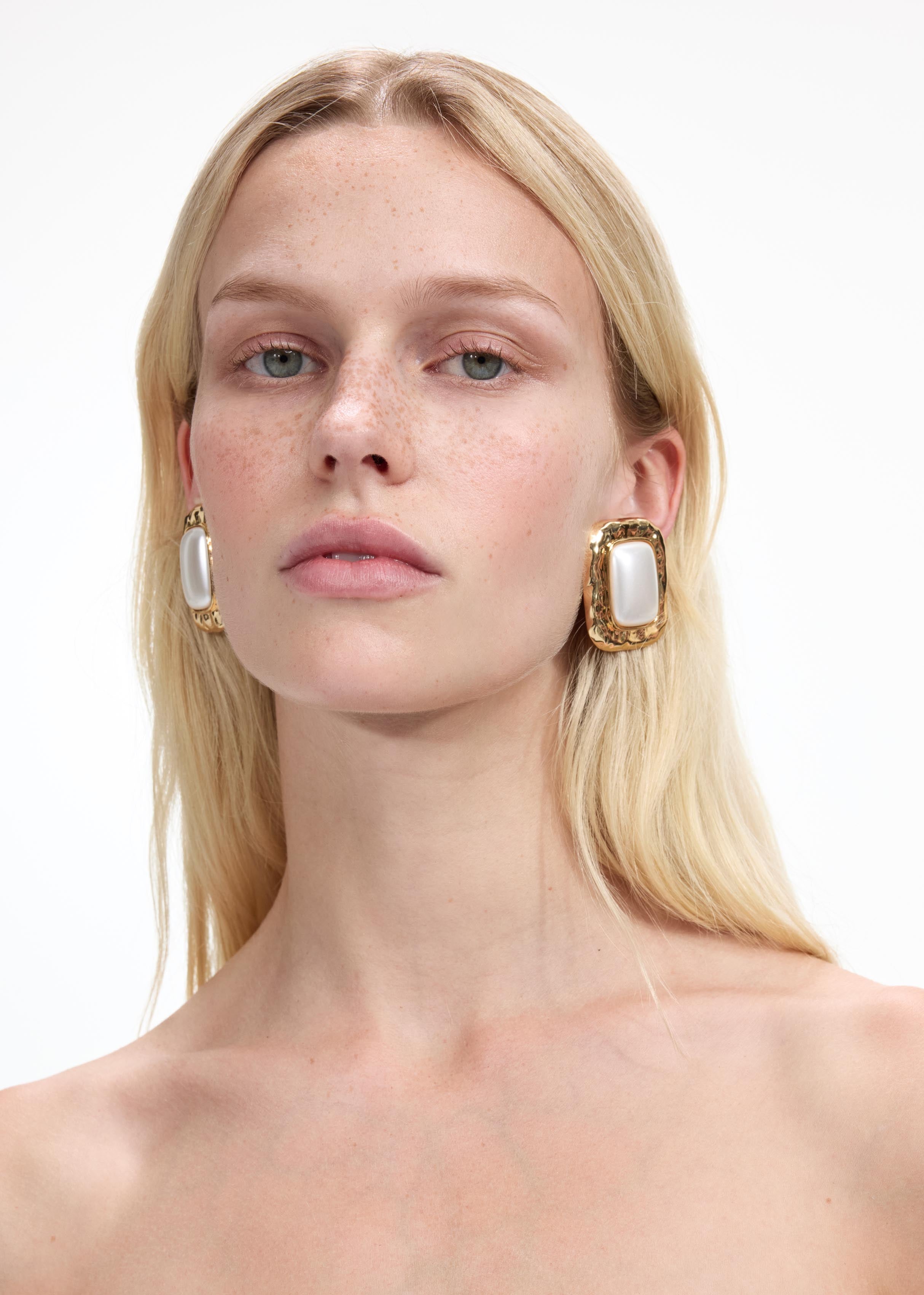 Self Portrait Jewellery Mottled Gold Pearl Earrings Ohrstecker One Size