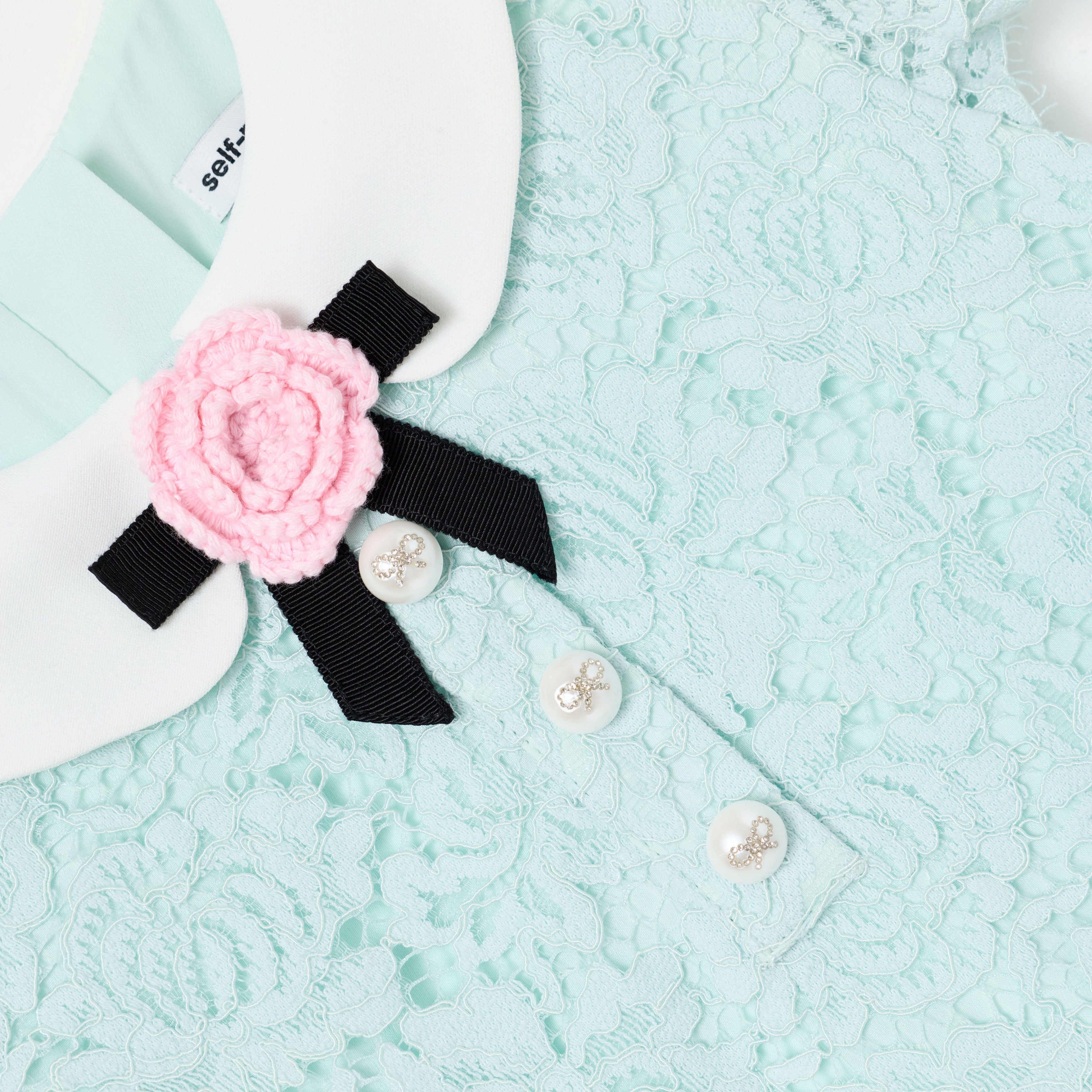 Self Portrait Mint Lace Kinderkleid Spitze Kragen