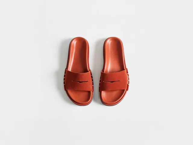 J.W.Anderson Fussbett Loafer Slides Pantoletten Rost Damen