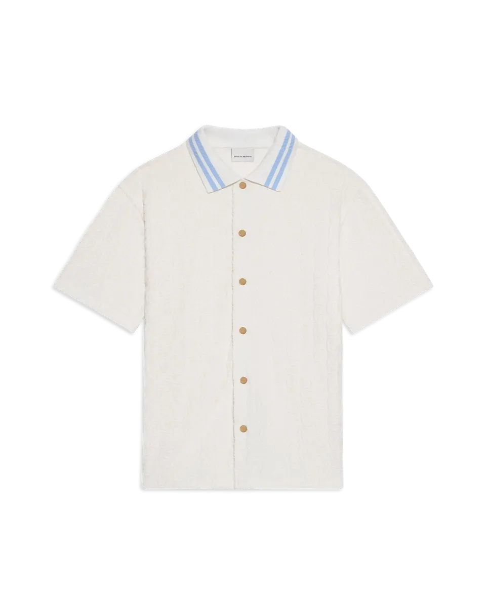 Drôle De Monsieur Chemise Monogramme Hemd Off White Kurzarm