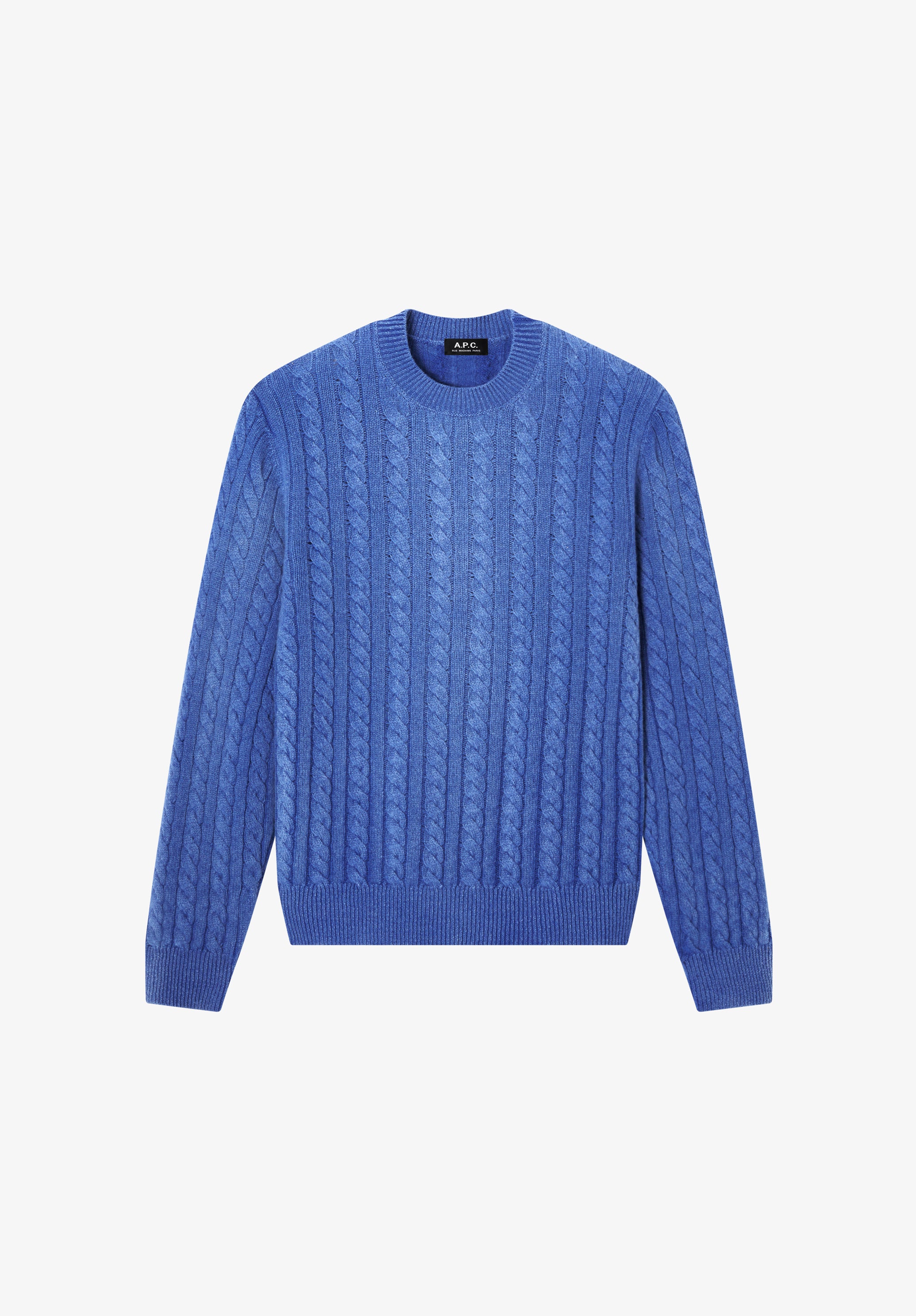A.P.C. Zopfstrickpullover blau Kaschmirwolle weiter Schnitt