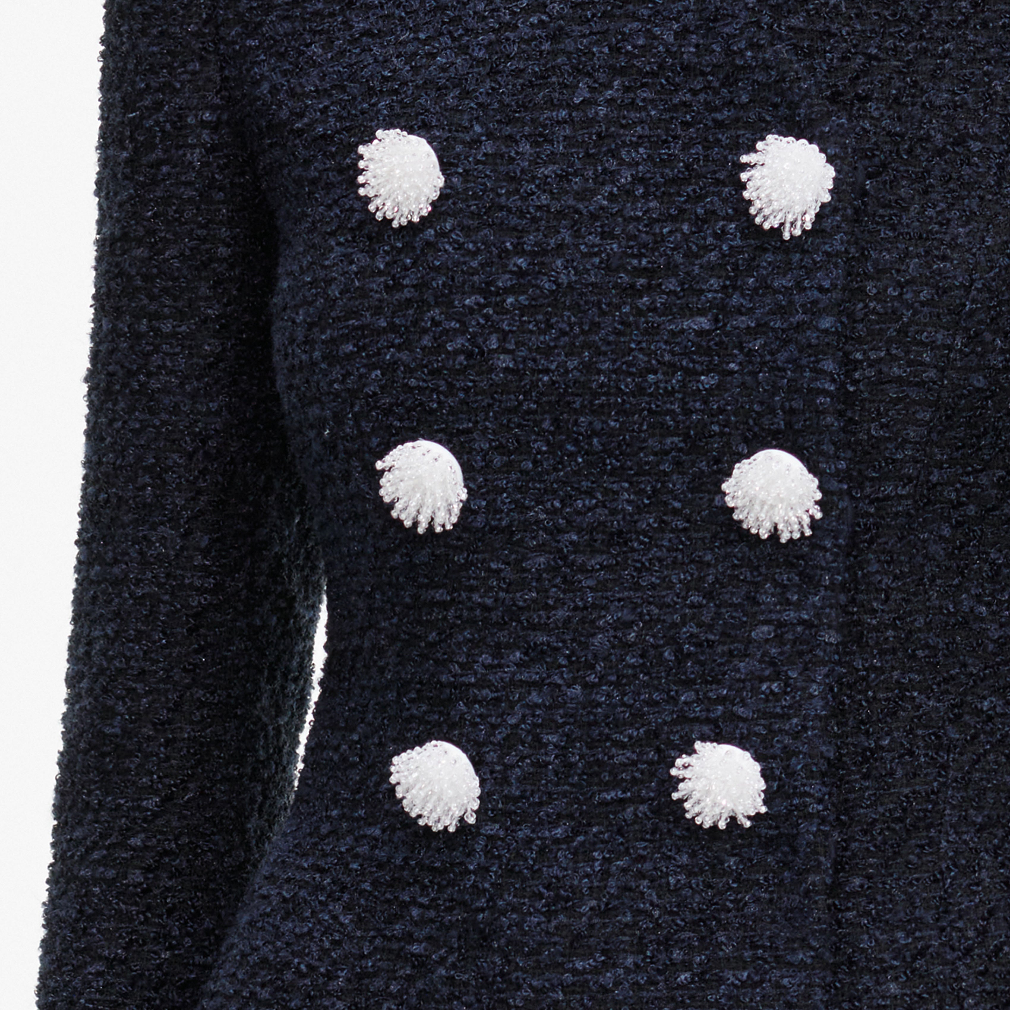 Self Portrait Navy Boucle Midi Dress Kleid Navy