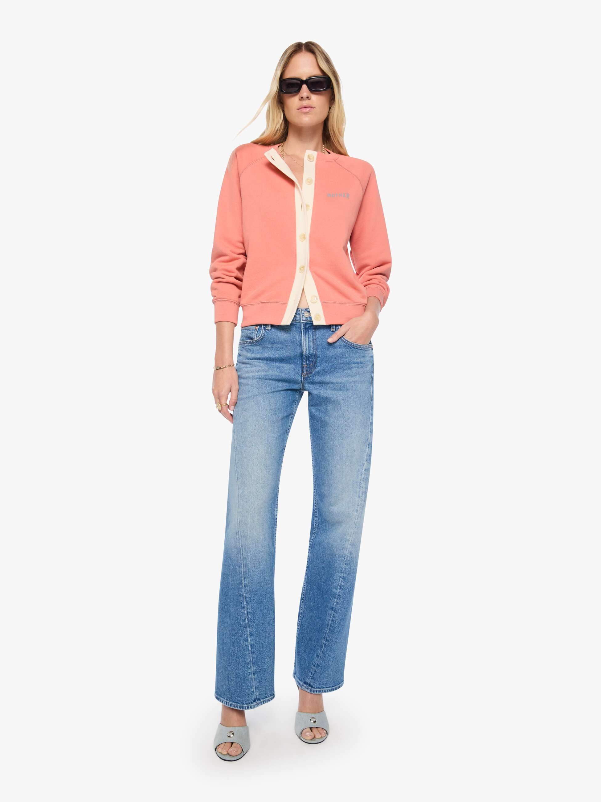 MOTHER Sweaters The Boxy Cardigan Strickjacke Speed Queen Rosa