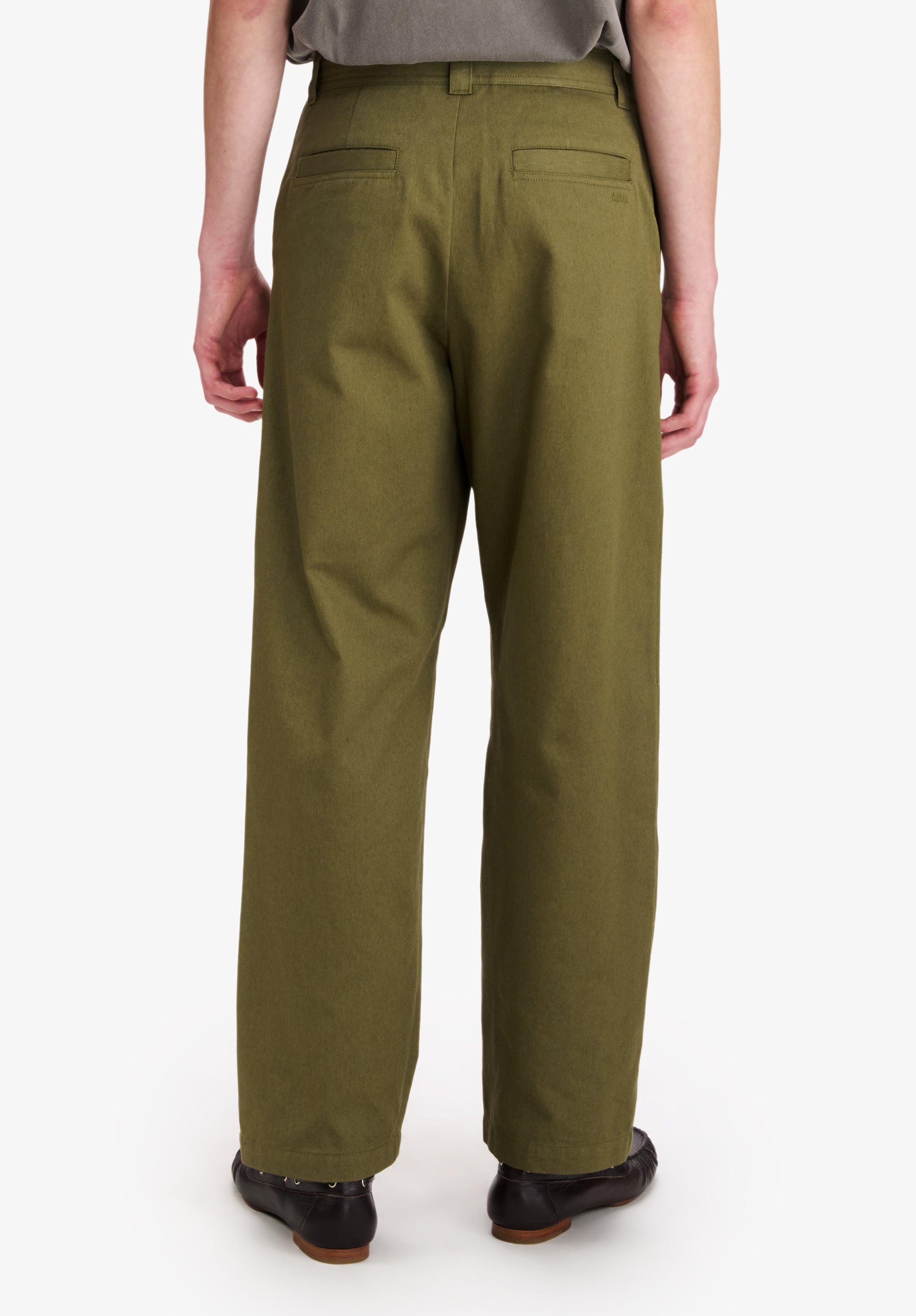 A.P.C. Chinohose Herren Weit Khaki Moleskin Baumwolle