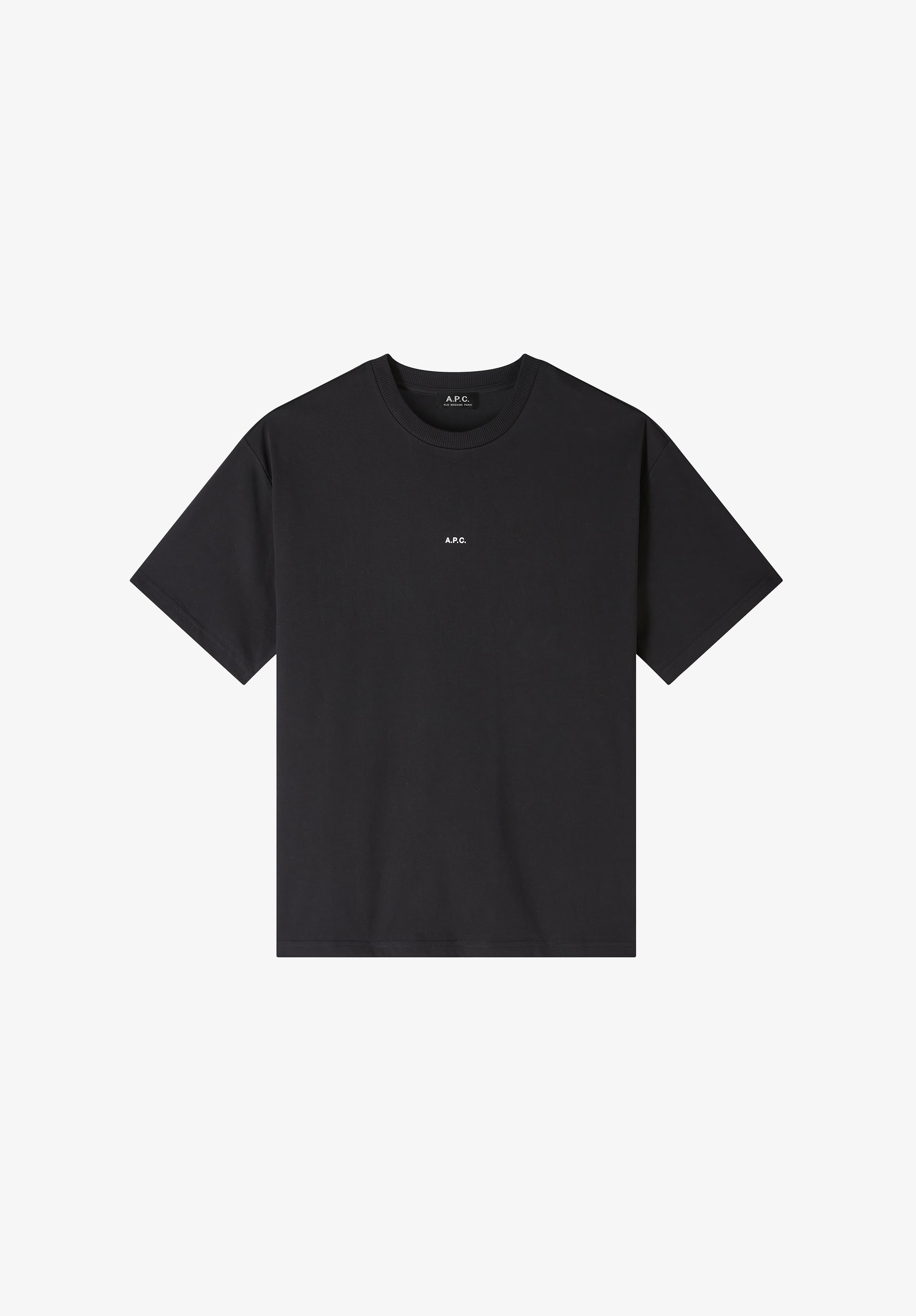 A.P.C. Boxy Micro Logo T-Shirt Bio-Baumwolle Schwarz