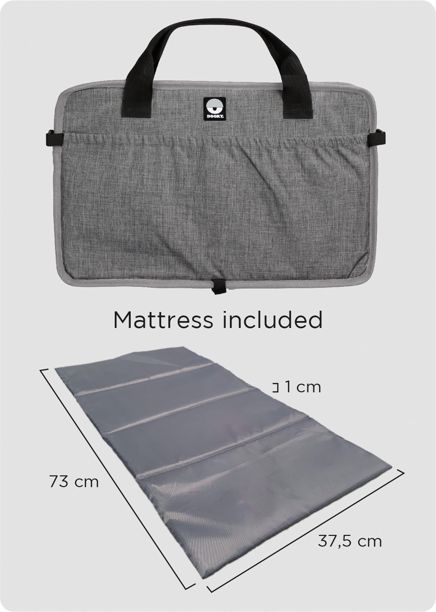 Dooky Traveller Baby Reisebett Grau 41x75 cm mit Matratze