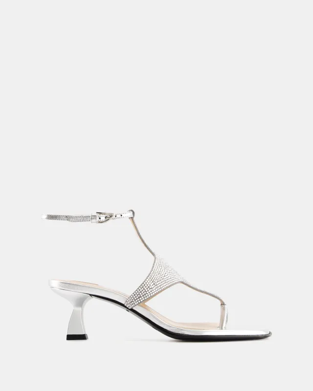 Nodaleto Dona Nova 50 Sandalen Silber Metallic Nappa 5cm