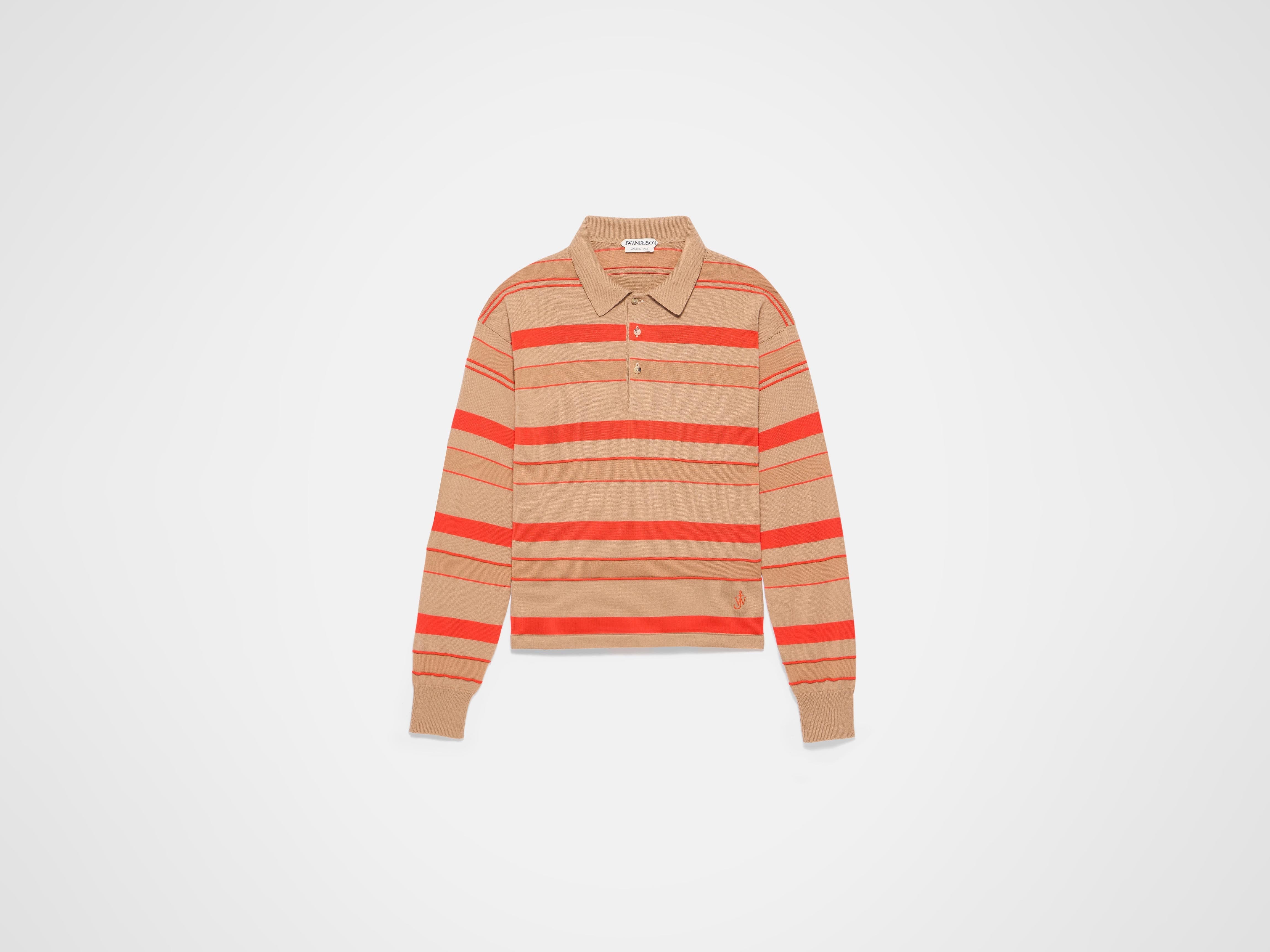 J.W.Anderson Rugby Polo Strick Biscuit Gestreift Herren