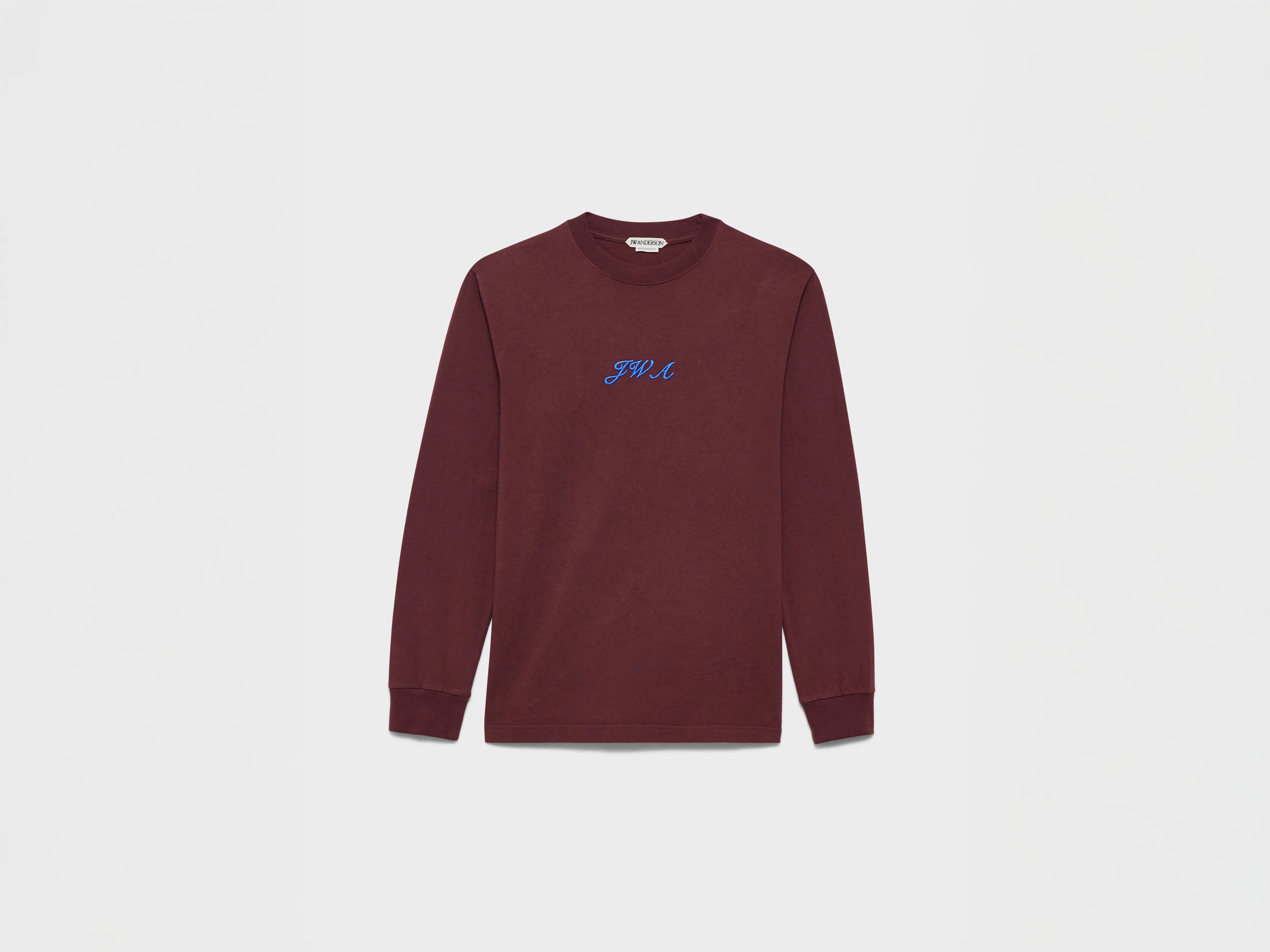 J.W.Anderson JWA Script T-Shirt Langarm Plum Baumwolle
