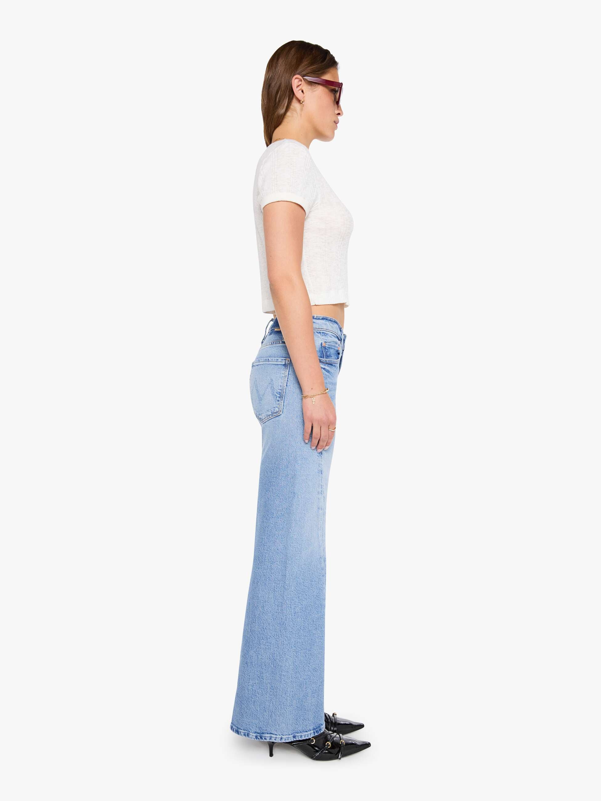 Mother Sidestepper Twist Jeans Sow Surreal hellblau