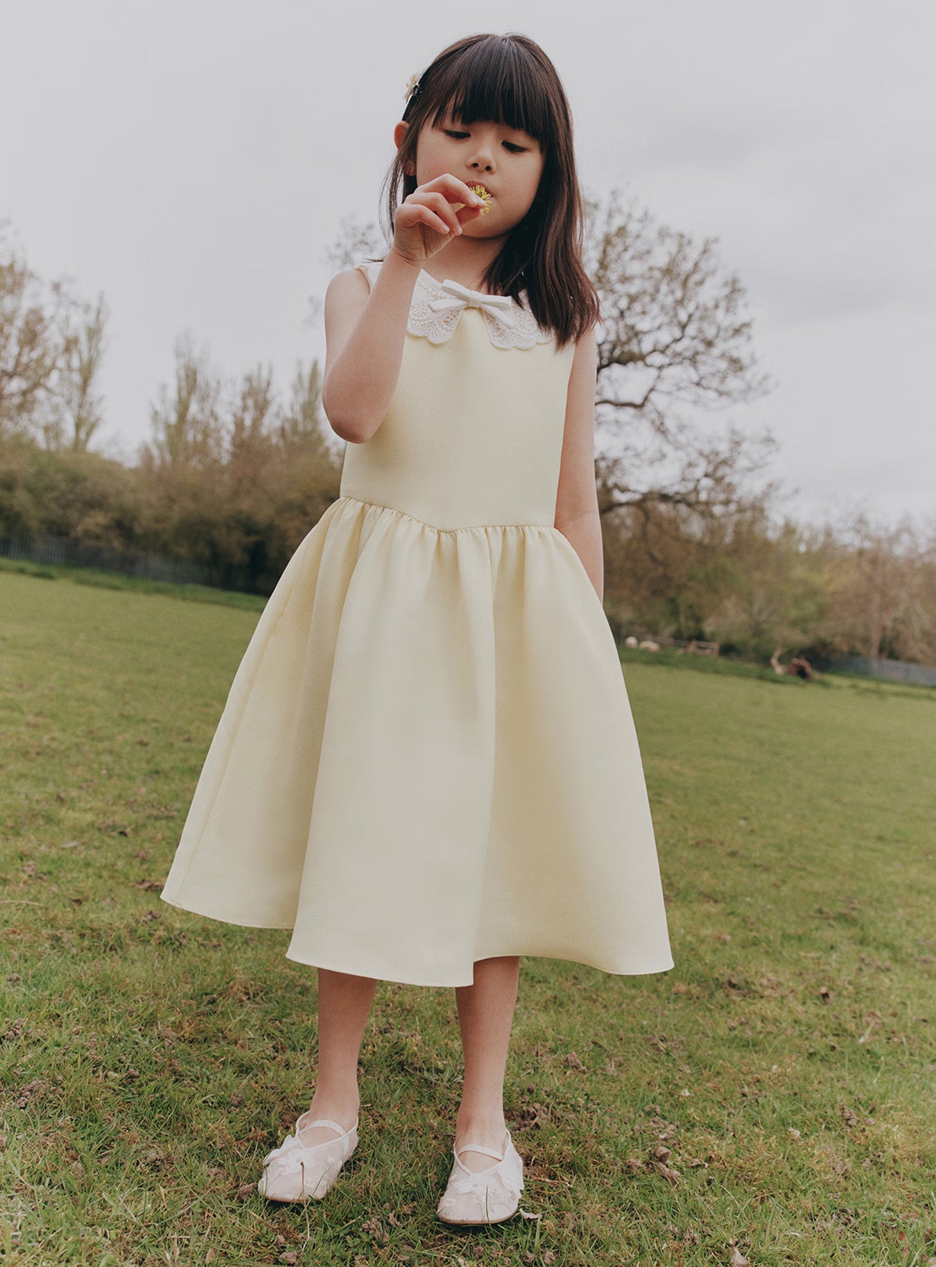 Self Portrait Yellow Taffeta Kinderkleid gelb 6/7