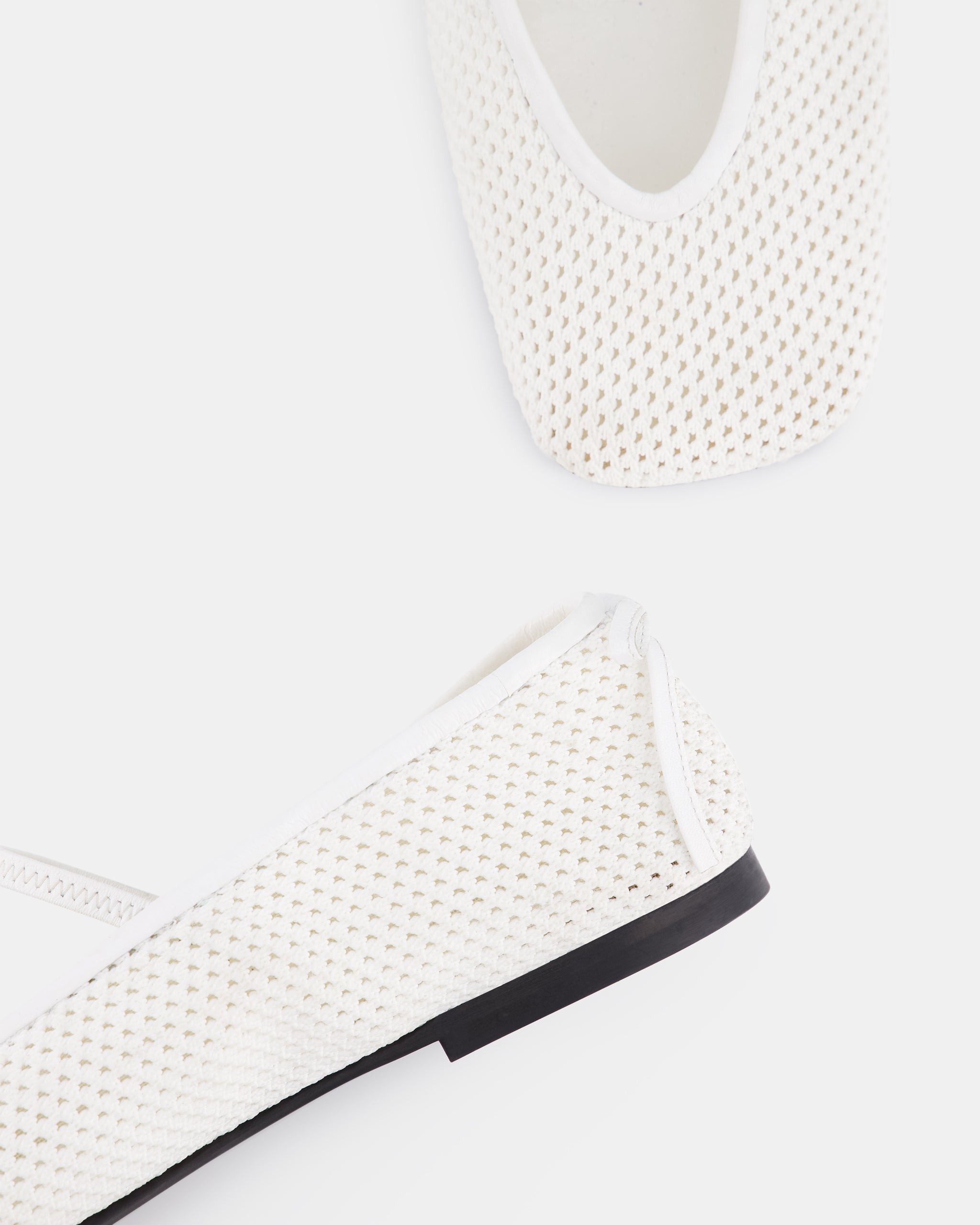 Nodaleto Bulla Node 5 Ballerinas White Crochet Schleife