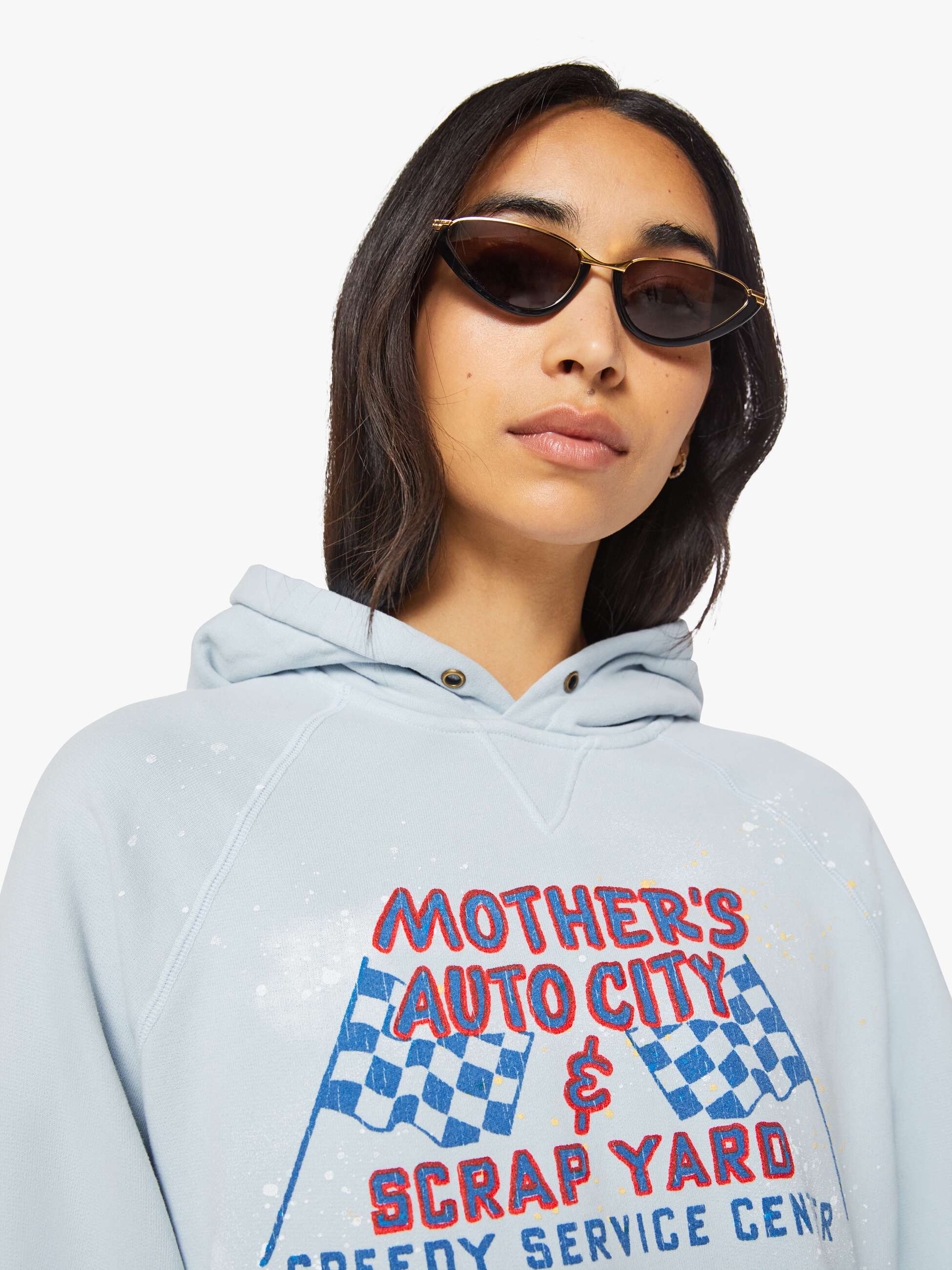 Mother Sweatshirts The Square Hoodie Auto City Hellblau
