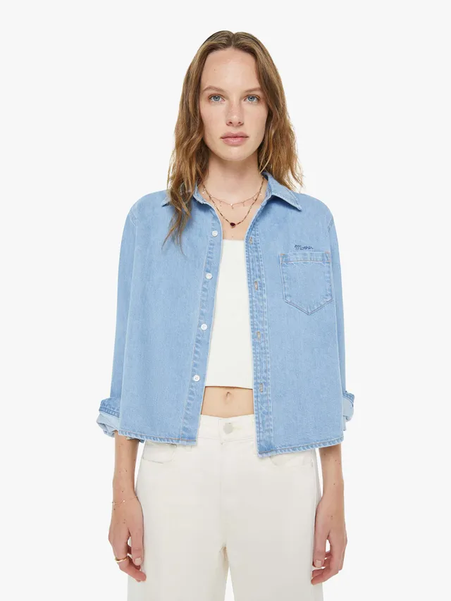 Mother Tees Honor Roll Hemd Grand Slam Hellblau Cropped