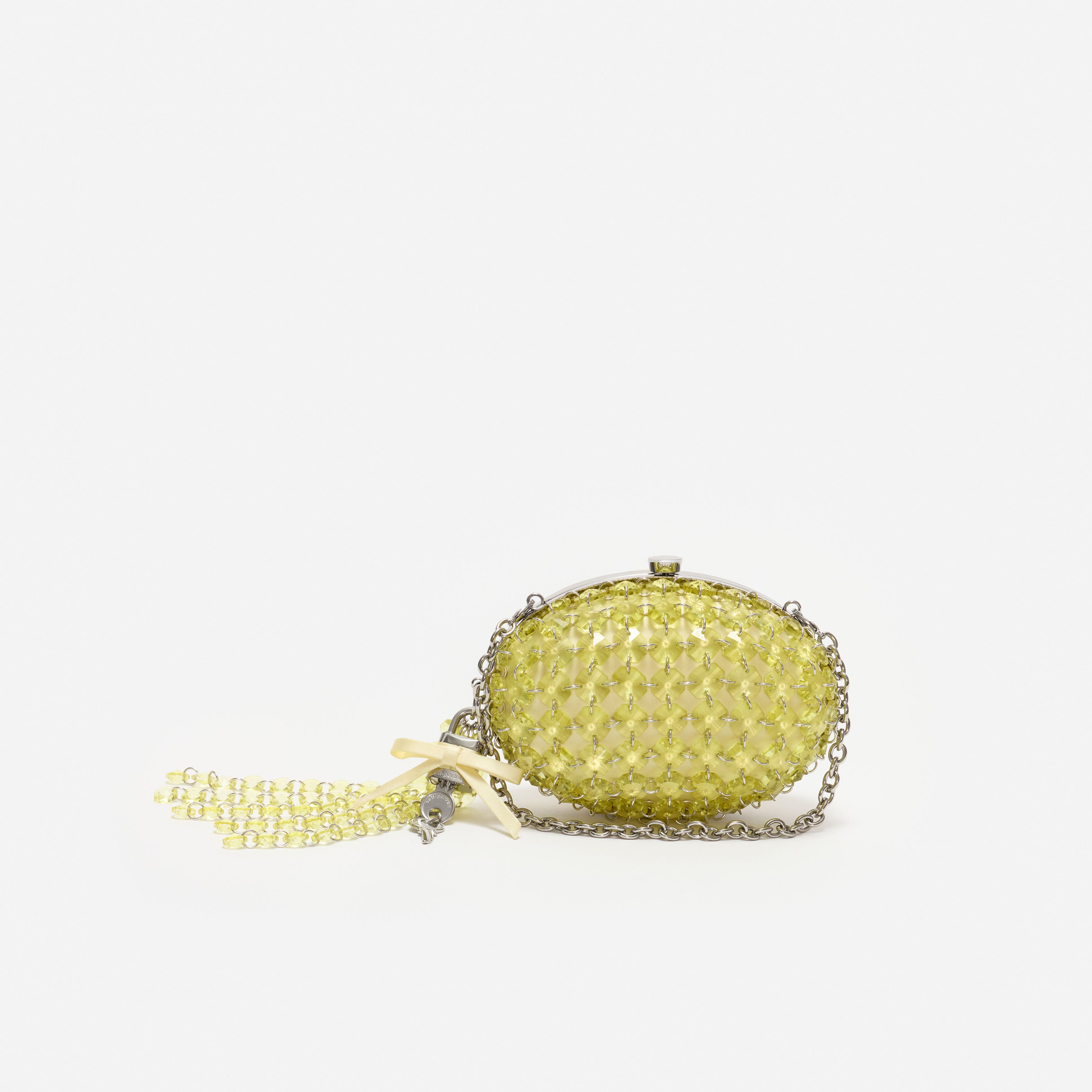 Self-Portrait Yellow Oval Crystal Clutch gelb Mikro