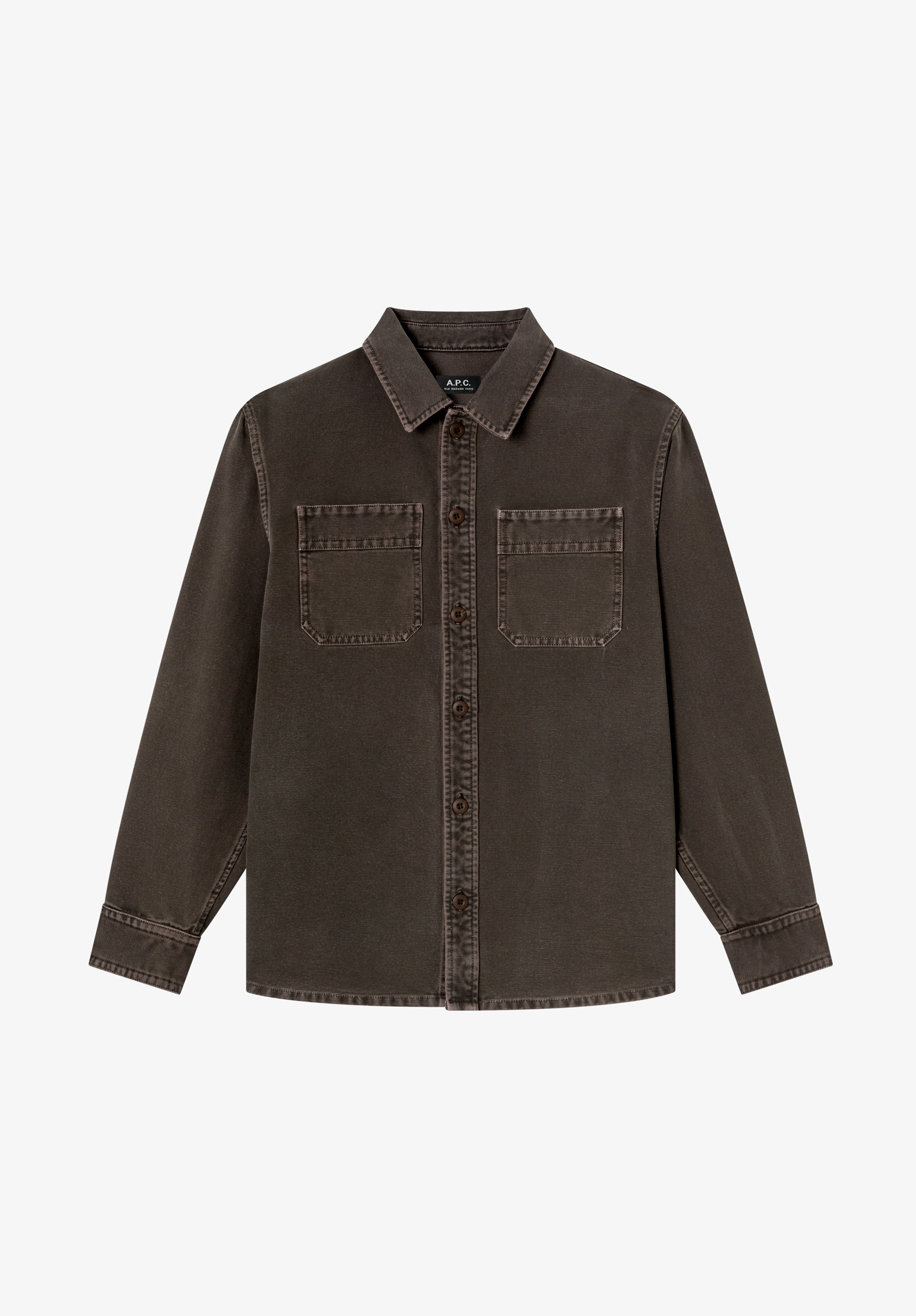 A.P.C. Workwear-Overshirt Braun recycelte Baumwolle L
