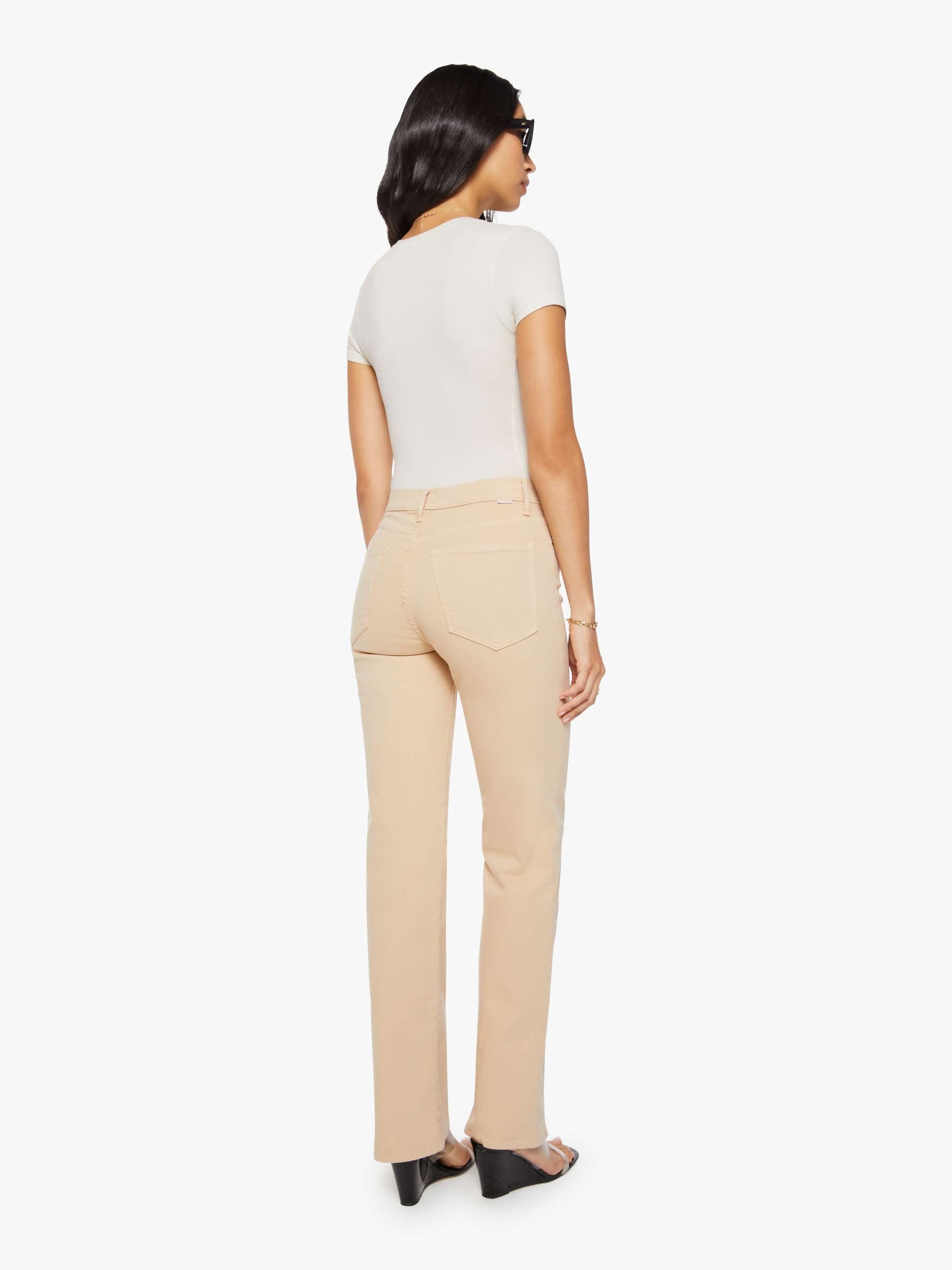 Mother Denim The Kick It Jeans Almond Buff beige High-Rise