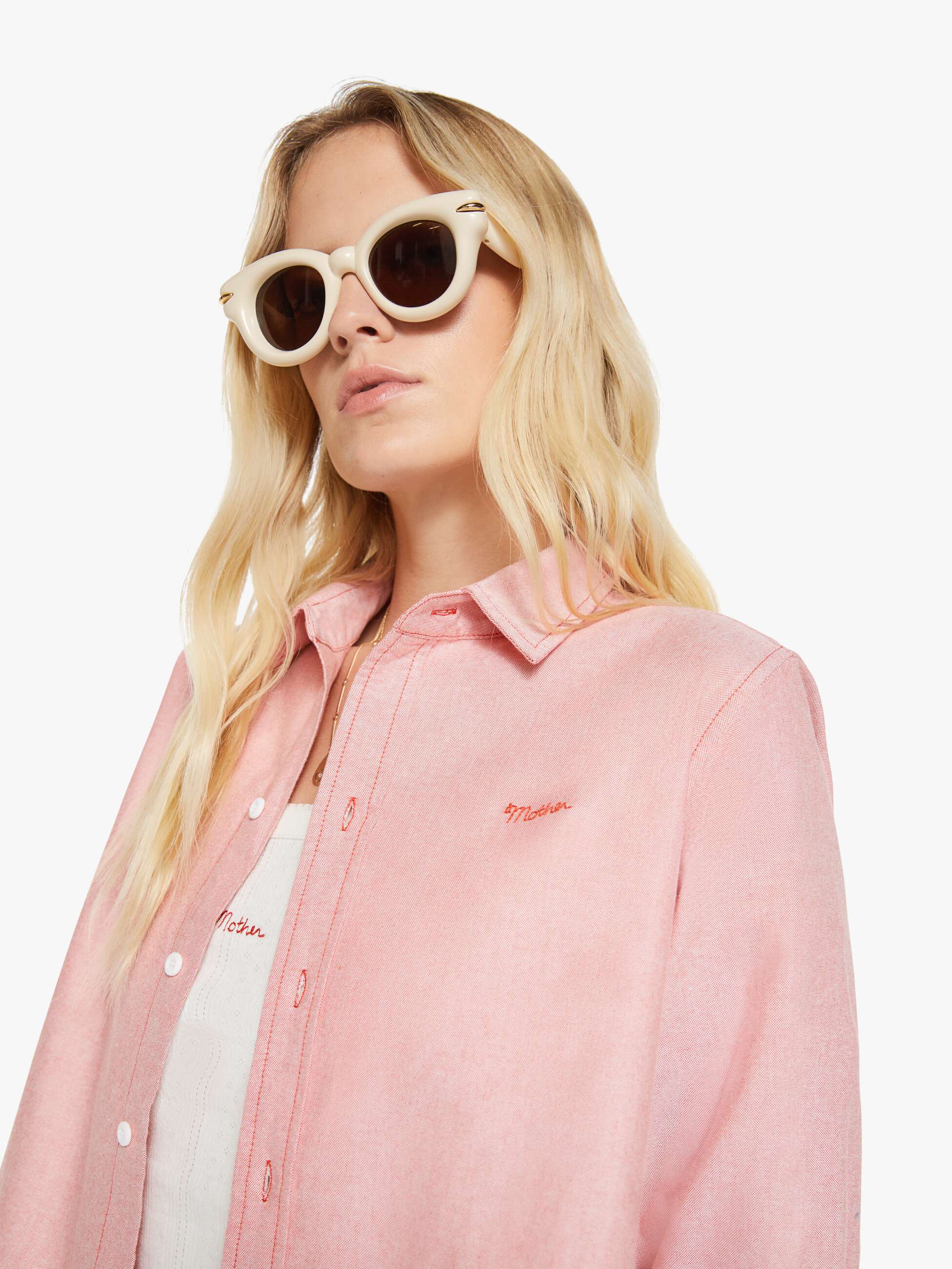 Mother The Bestie Red Bluse rot Baumwolle