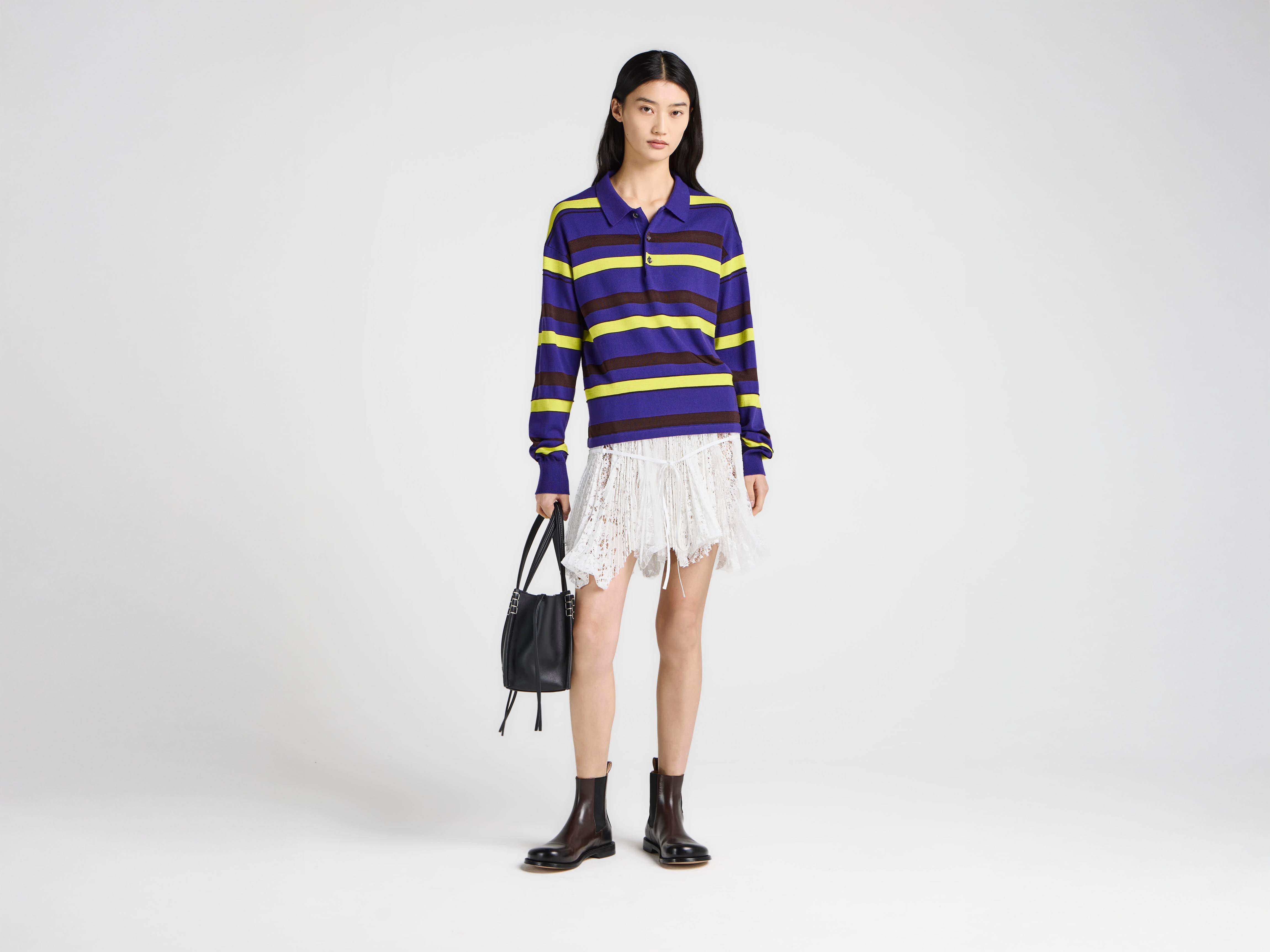 J.W.Anderson Knitwear Rugby Polo Top ultraviolet gestreift