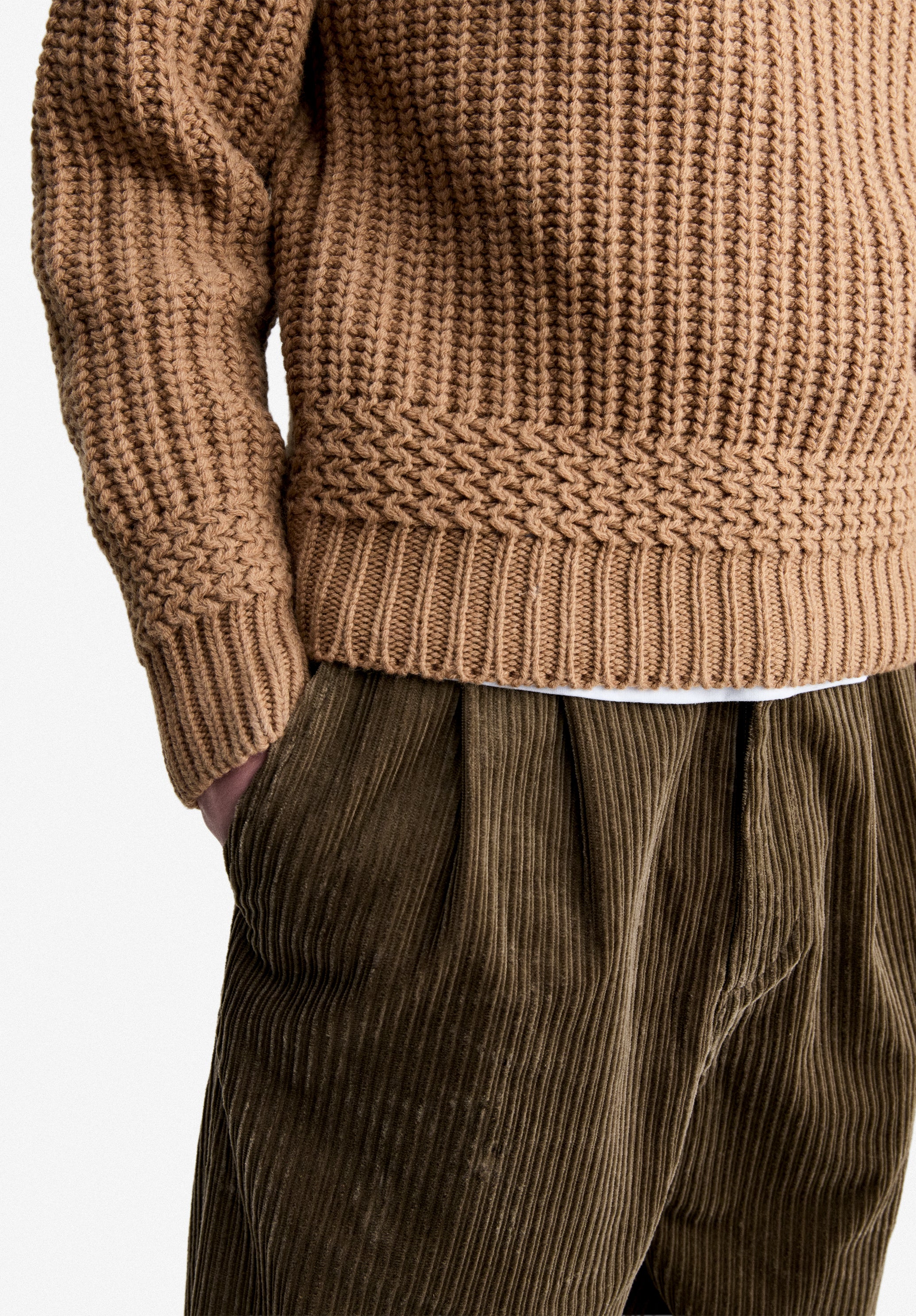 A.P.C. kamelfarbener Wollpullover Gr. M Recycling