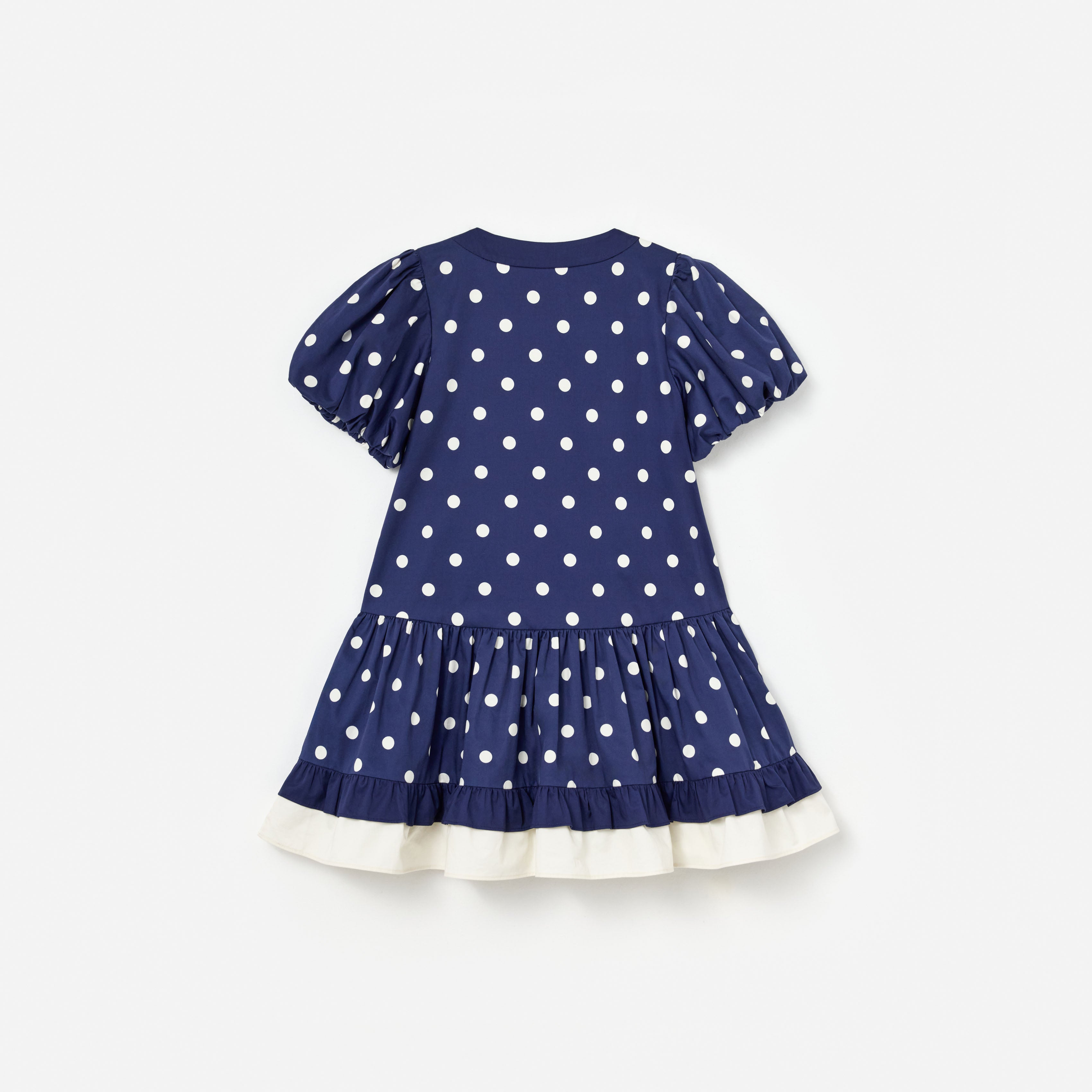 Self Portrait Dresses Navy Polka Dot Baumwollkleid 6-7 Jahre
