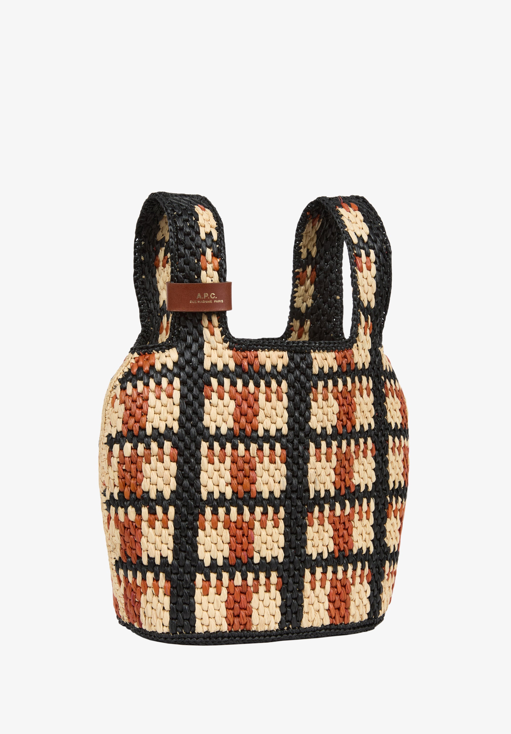A.P.C. Pecan Tasche Bast Korbtasche TU geflochten 26 cm