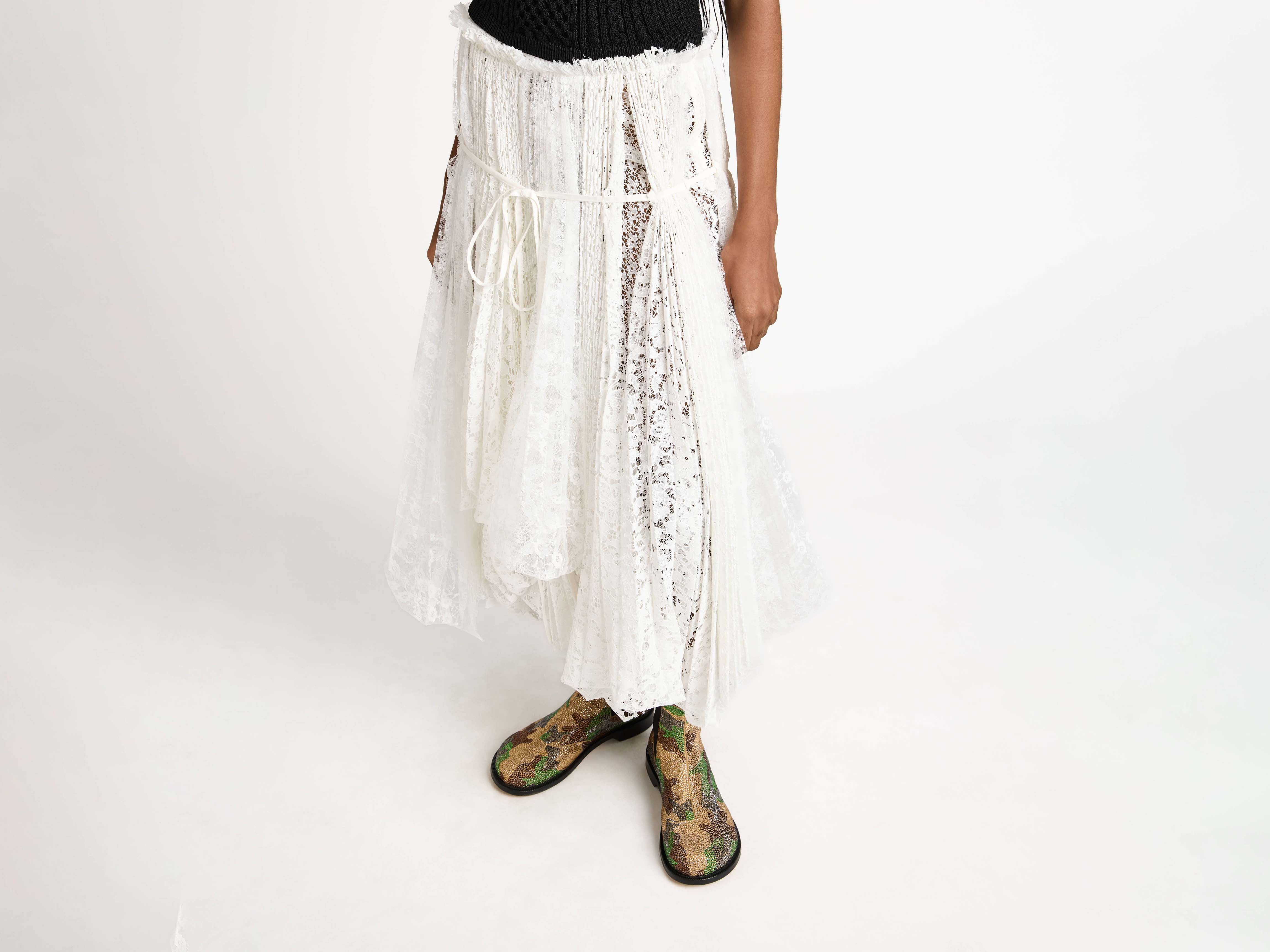 J.W.Anderson Mixed Lace Rock Damen weiß Spitze lang