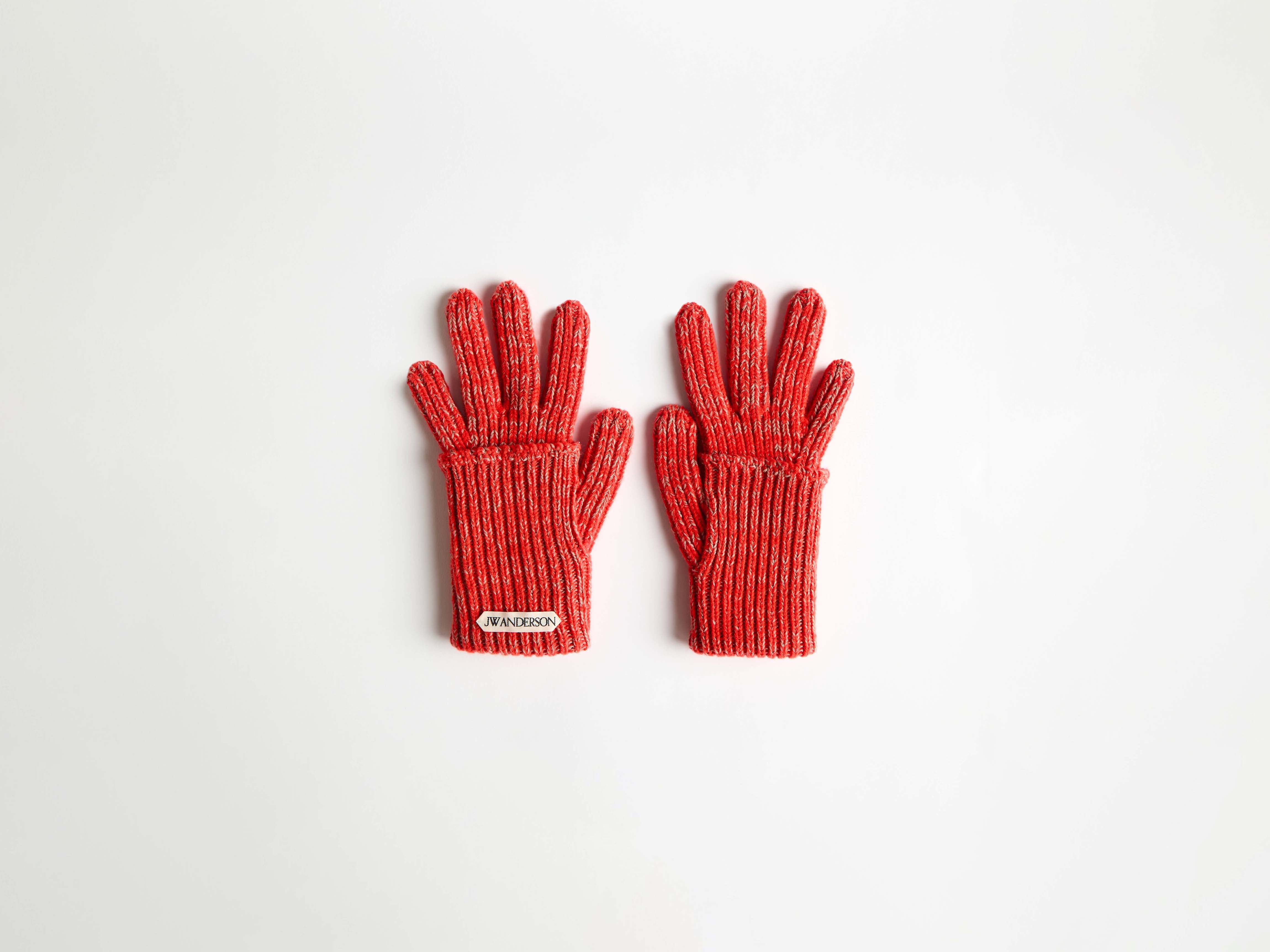 J.W.Anderson Mouline Handschuhe Neonorange Strick Daumenloch