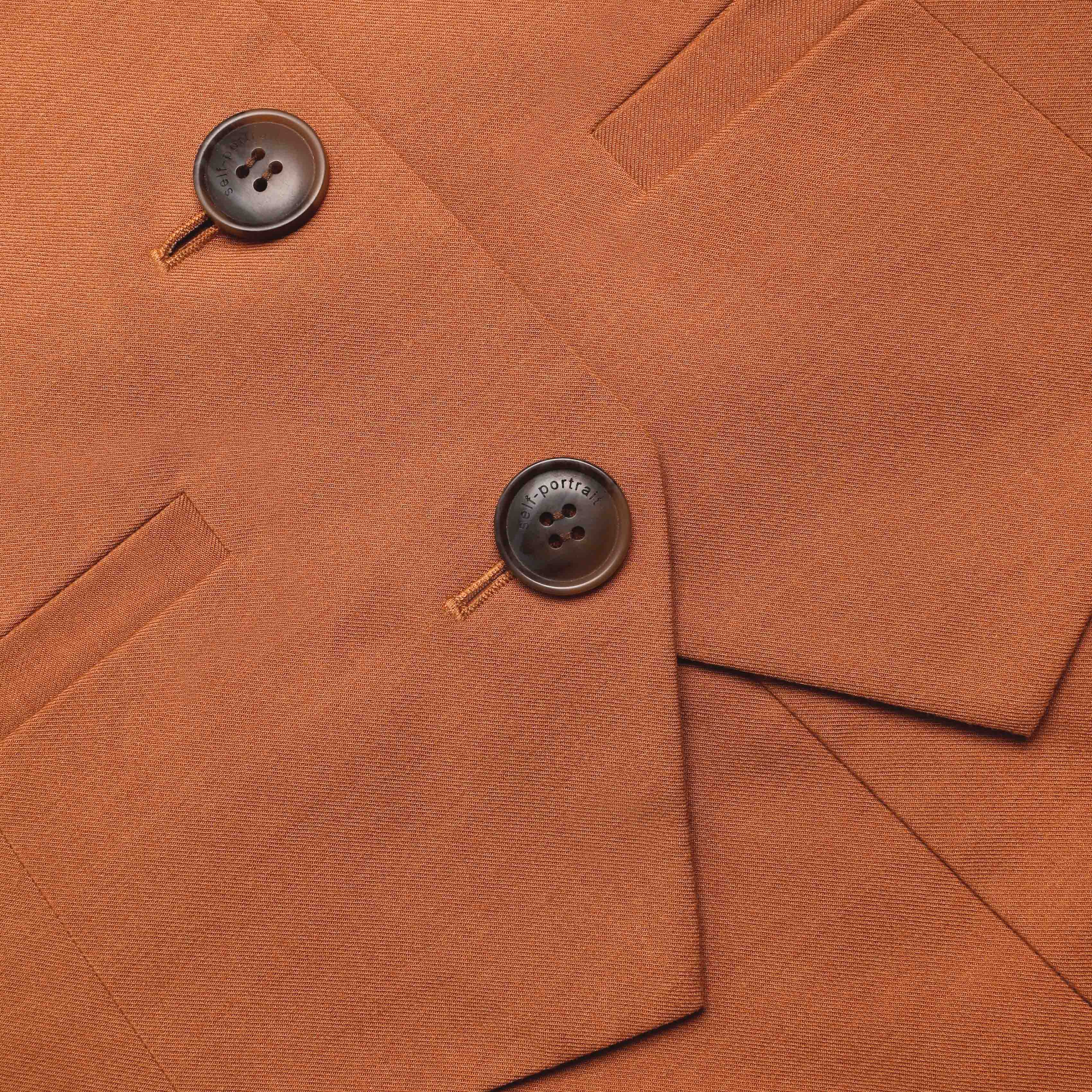 Self Portrait Brown Twill Maxi Kleid Braun Ärmellos
