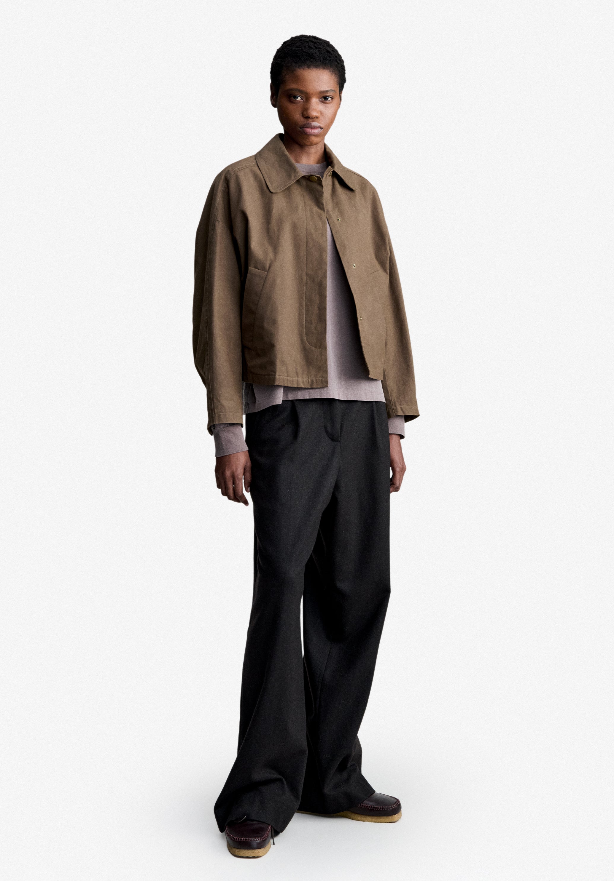 A.P.C. Regenjacke gewachste Baumwolle khaki