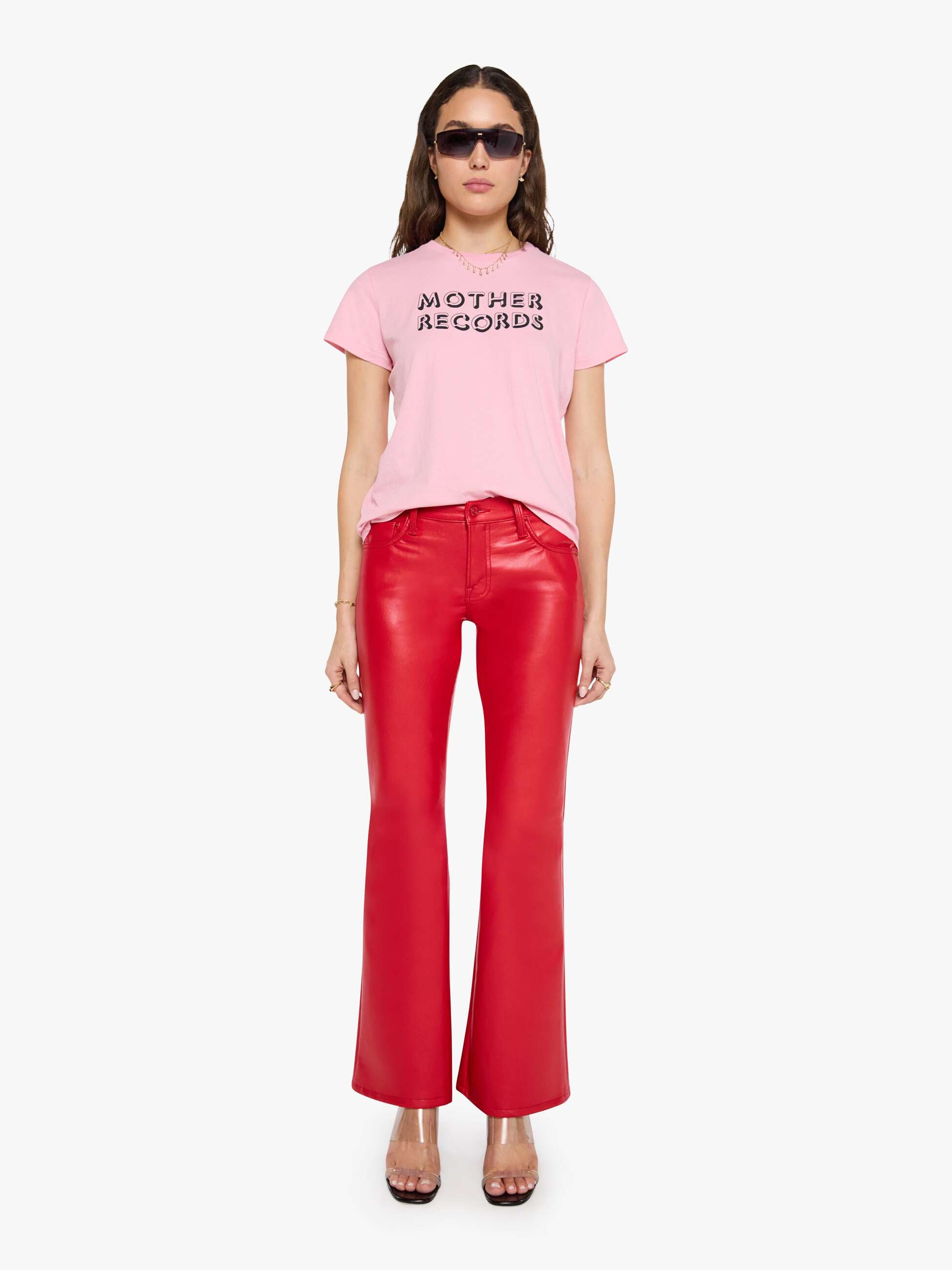 MOTHER The Boxy Goodie Goodie T-Shirt Records Rosa