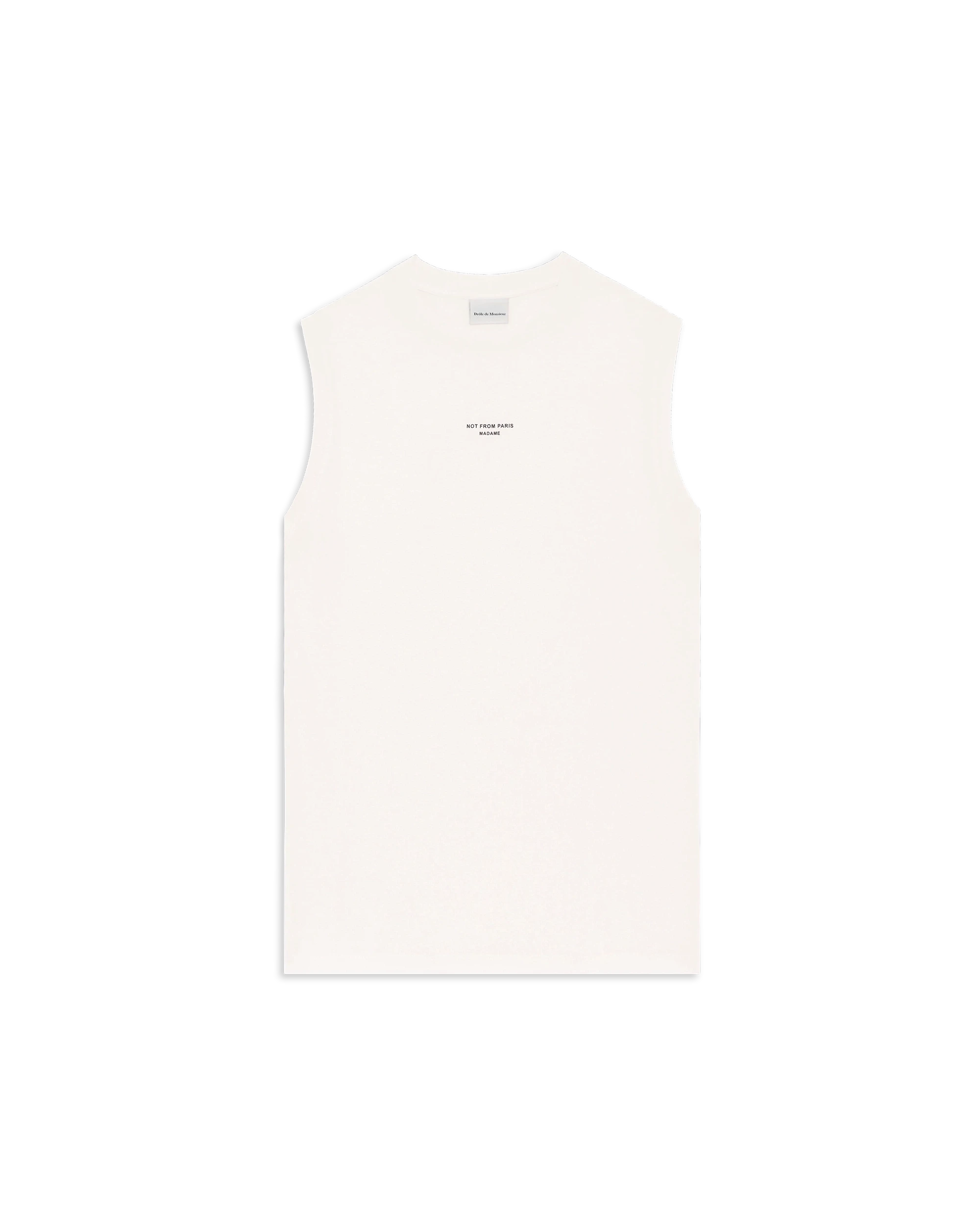 Drôle De Monsieur Slogan Tank Top Trägertop Weiss Baumwolle