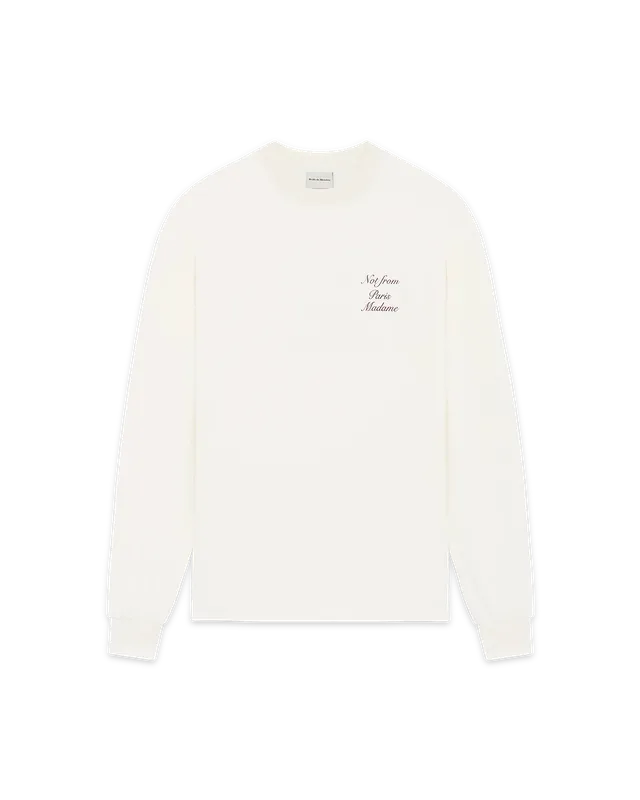 Drôle De Monsieur Manches Longues Langarmshirt Off-White Baumwolle