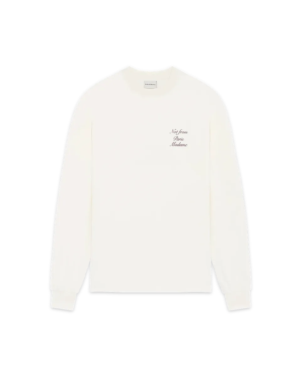 Drôle De Monsieur Manches Longues Langarmshirt Off-White Baumwolle