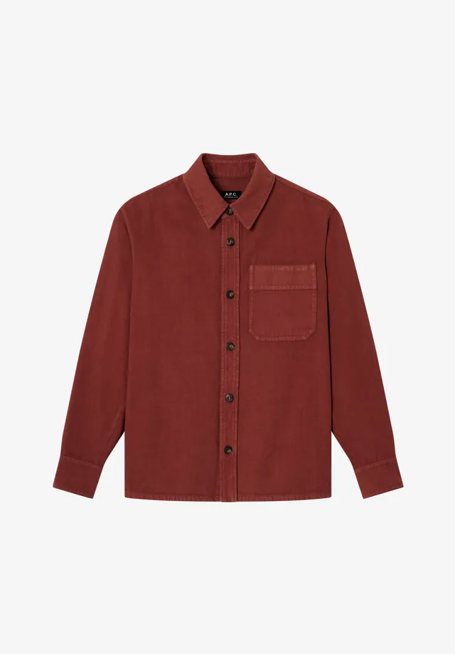 A.P.C. Overshirt bordeaux recycelte Baumwolle