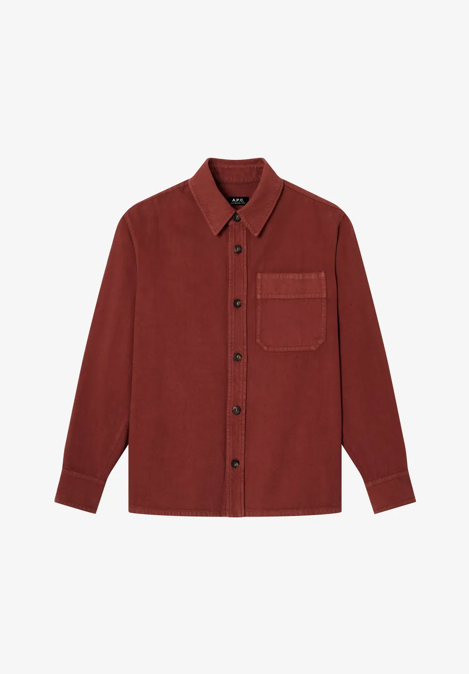 A.P.C. Overshirt bordeaux recycelte Baumwolle
