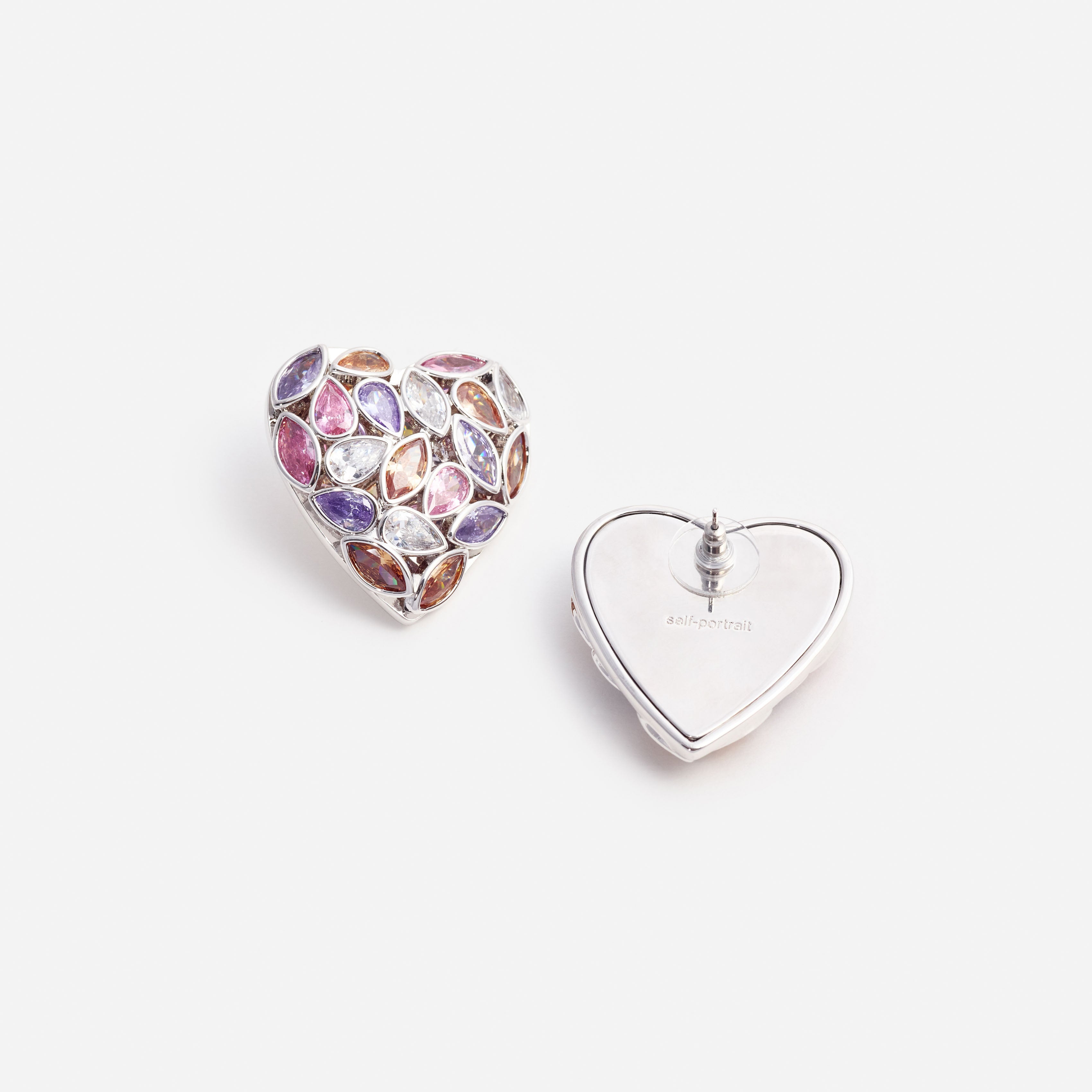 Self Portrait Jewellery Herz Ohrringe Kristall Multi