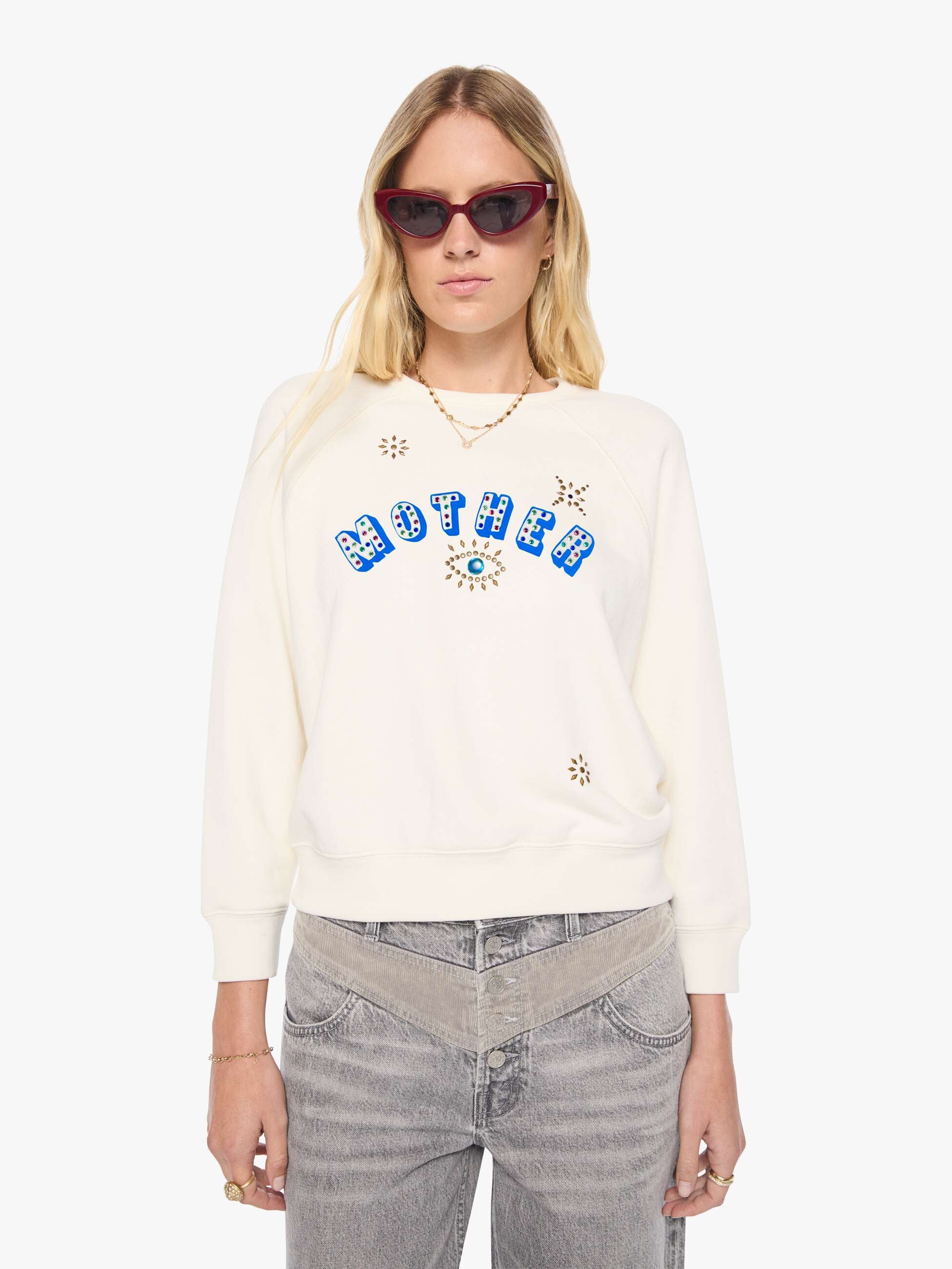 Mother The Concert Starry Eyed Sweatshirt Damen Elfenbein